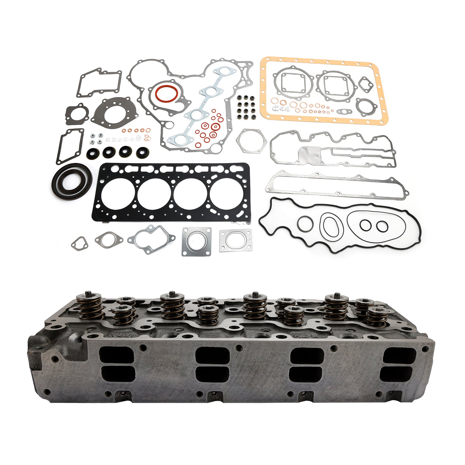 Complete Cylinder Head W/ Valve+Gasket For Kubota V3300 V3300-DI Engine 12V