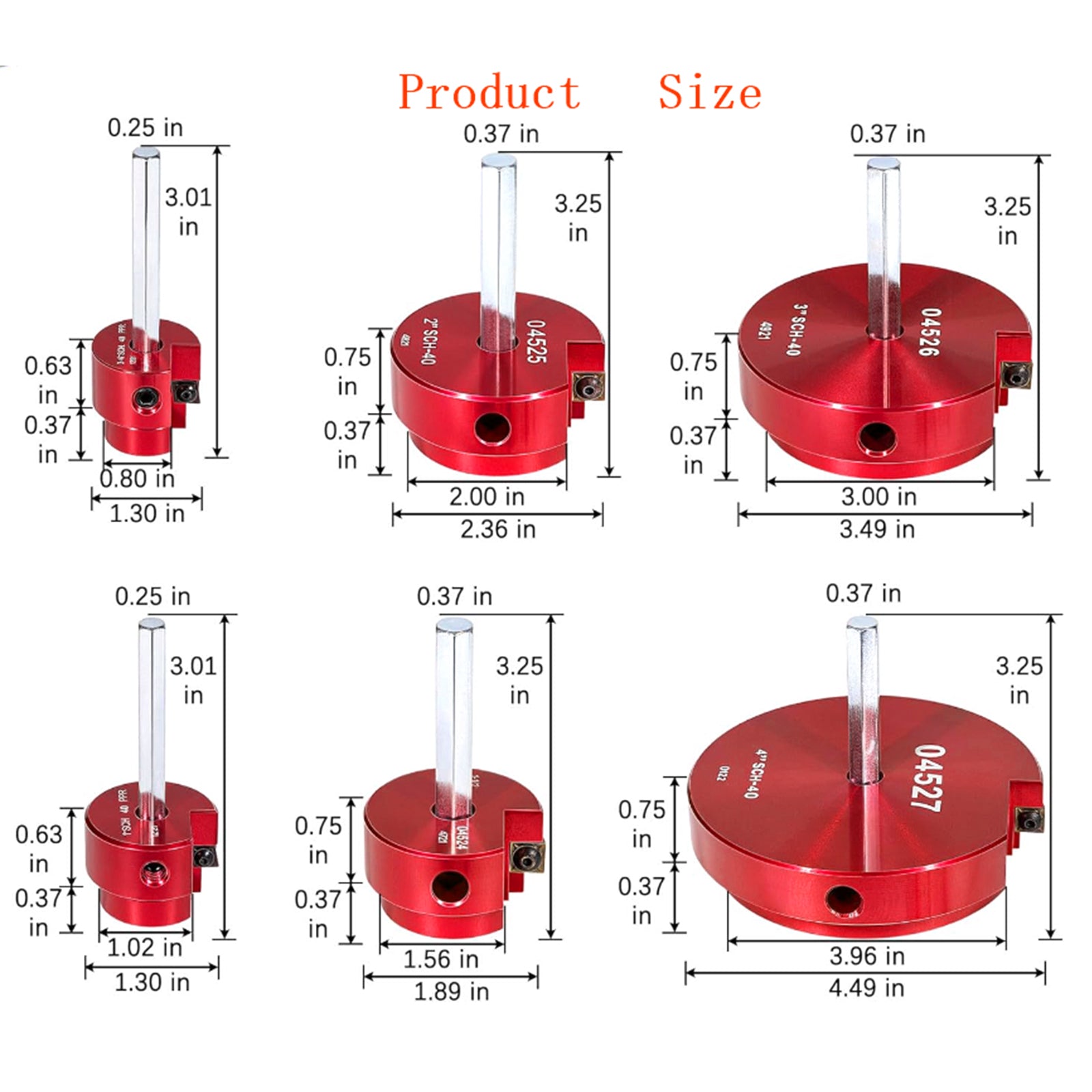 6 Piece 04529 For PPRK6 Plastic Pipe Fitting Reamer Kit For1/2" Drills