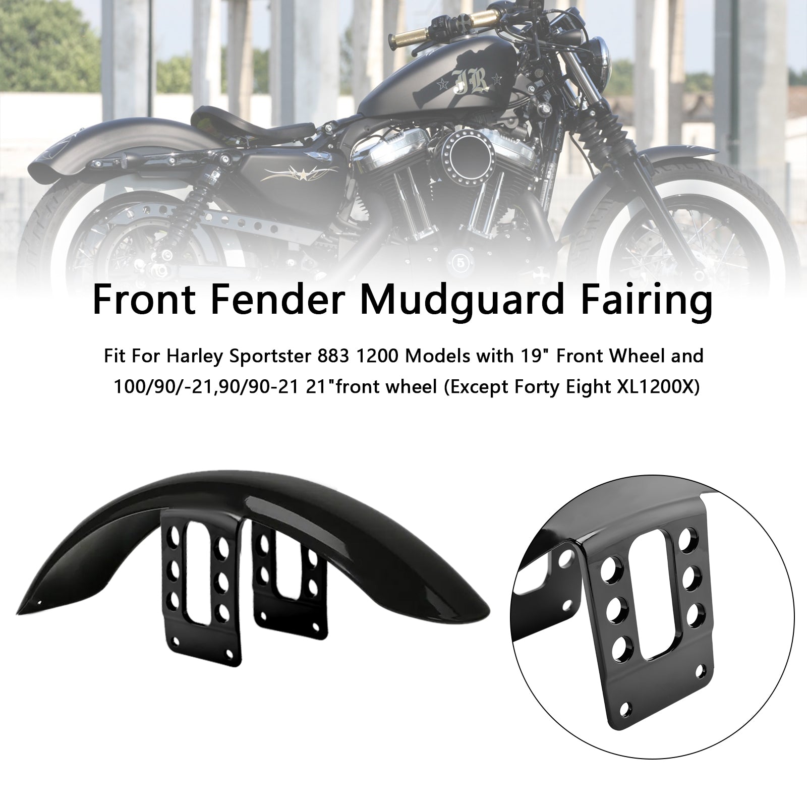 High Front Fender Mudguard Fairing For Sportster 883 1200 1988-up