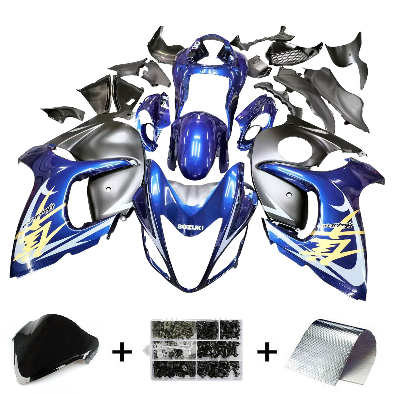 Amotopart Suzuki Hayabusa GSX1300R 2008-2020 Fairing Kit Bodywork Plastic ABS