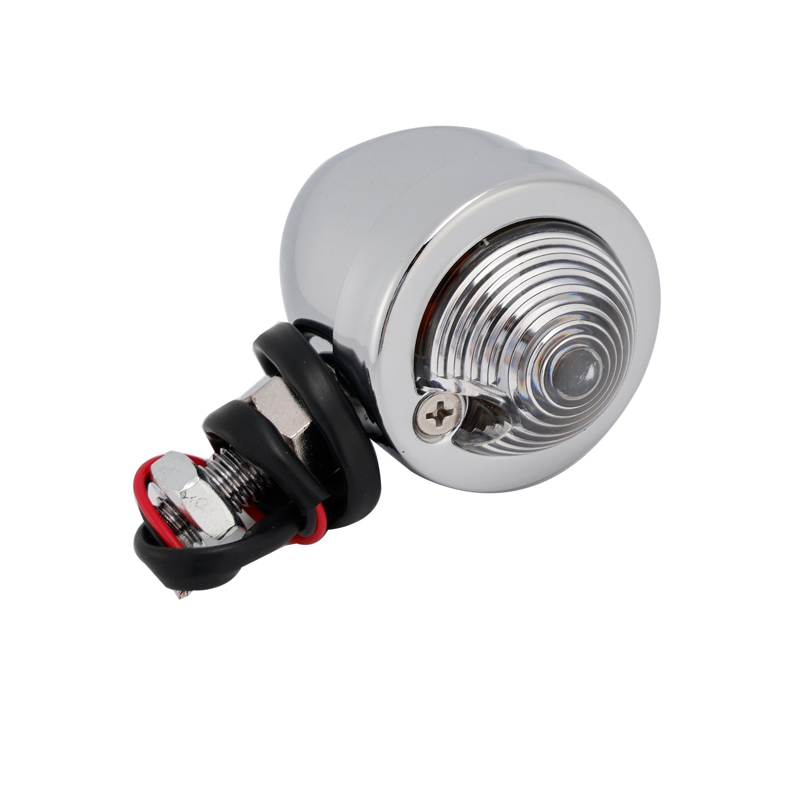 Motorcycle Beam Headlight Fog Lamp Custom Chrome #D19 For Racer Bobber Chopper