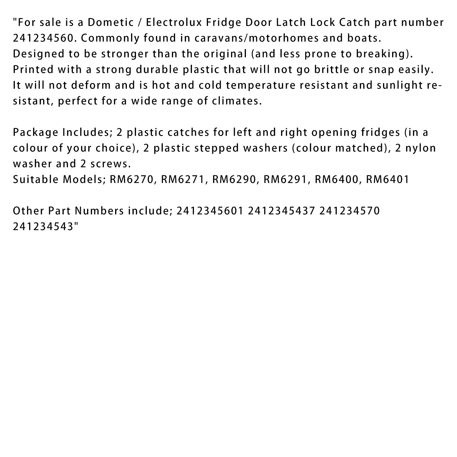 Electrolux Door Catch Lock Latch For Dometic 241234560 RV Part