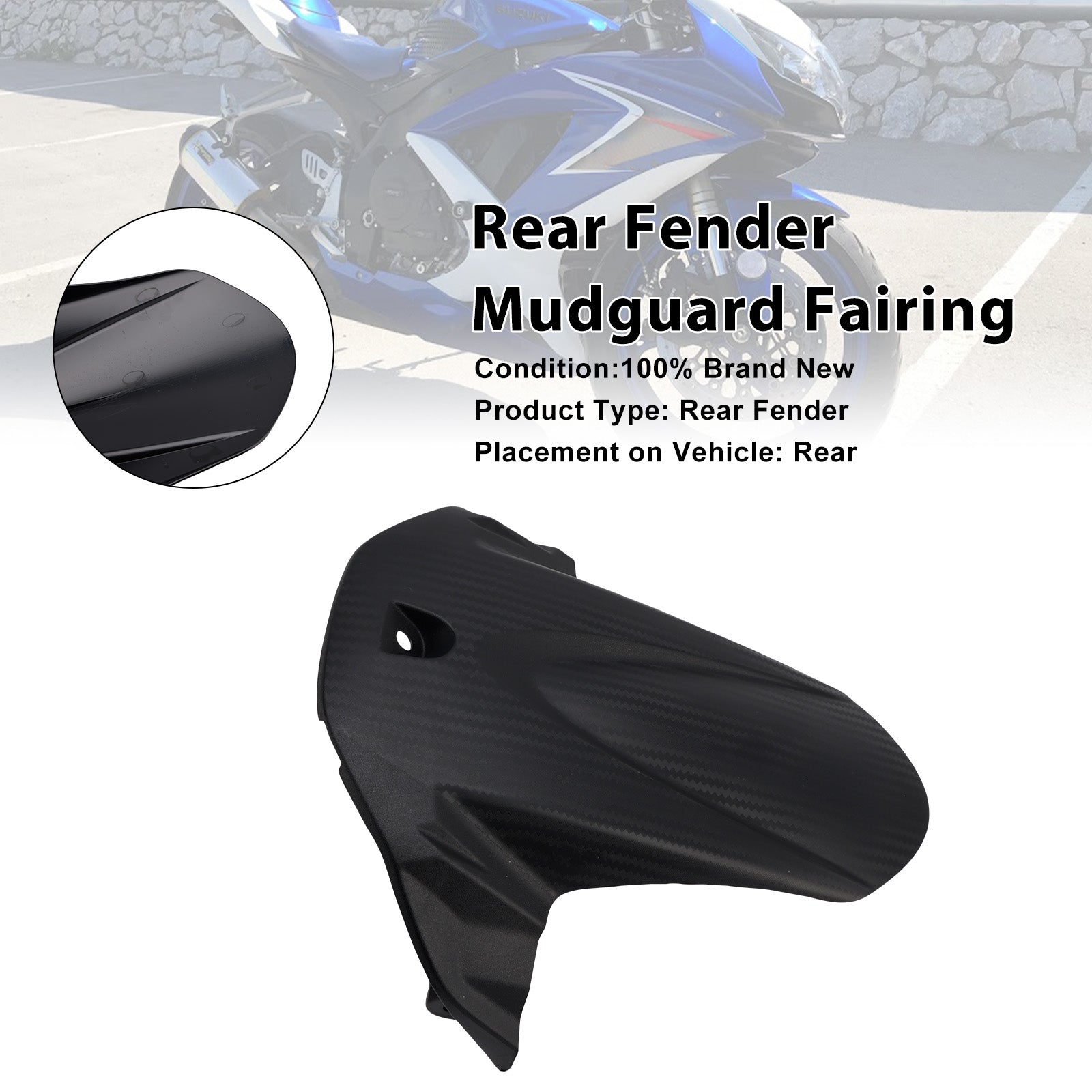 Rear Fender Mudguard Fairing For Suzuki GSXR600 GSXR750 2011-2025