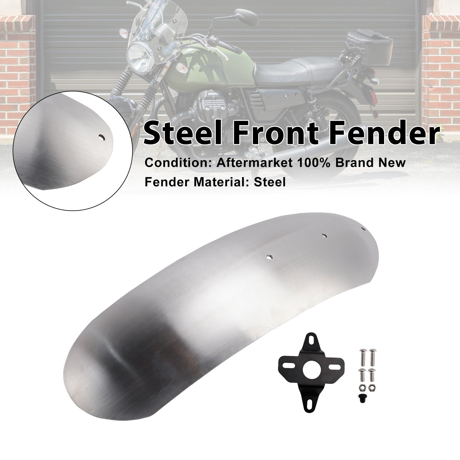 Steel Front Fender Mudguard Fit For MOTO GUZZI V7 Stone Special 2017-2025