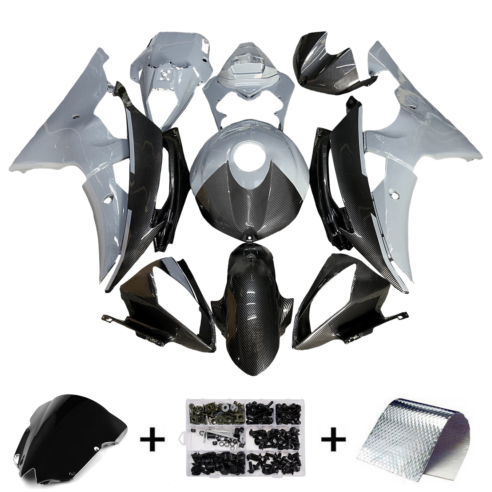 Injection Fairing Kit Bodywork Plastic ABS For Yamaha YZFR6 YZF-R6 2008-2016