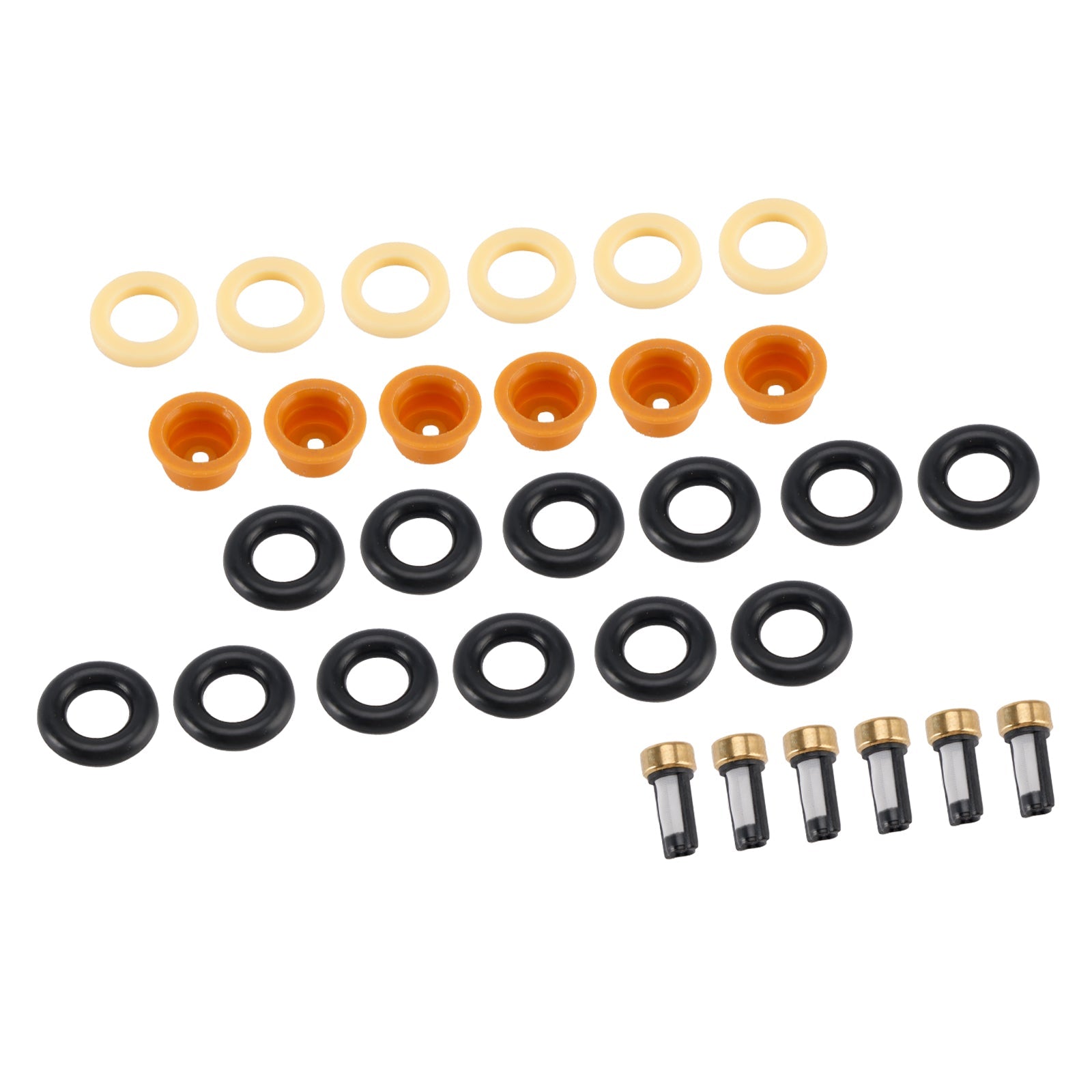 Audi 80 90 100 A4 A6 A8 2.4 2.6 2.8 6PCS Fuel Injector O-Ring Filter Seal