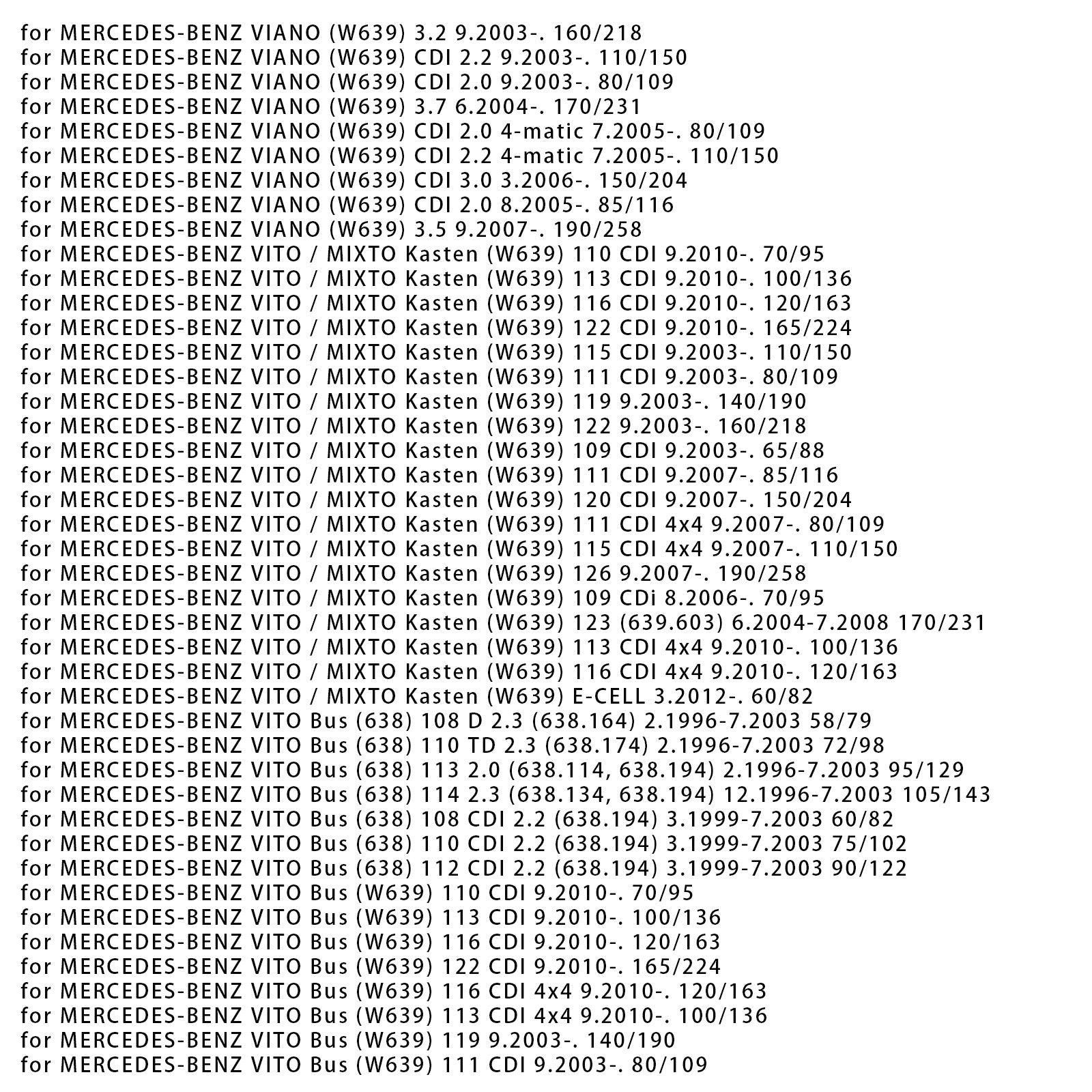 08.2006-on MERCEDES-BENZ VITO / MIXTO Kasten (W639) 109 CDi 70/95 Propshaft Drive Shaft 2211mm Length 6394103206