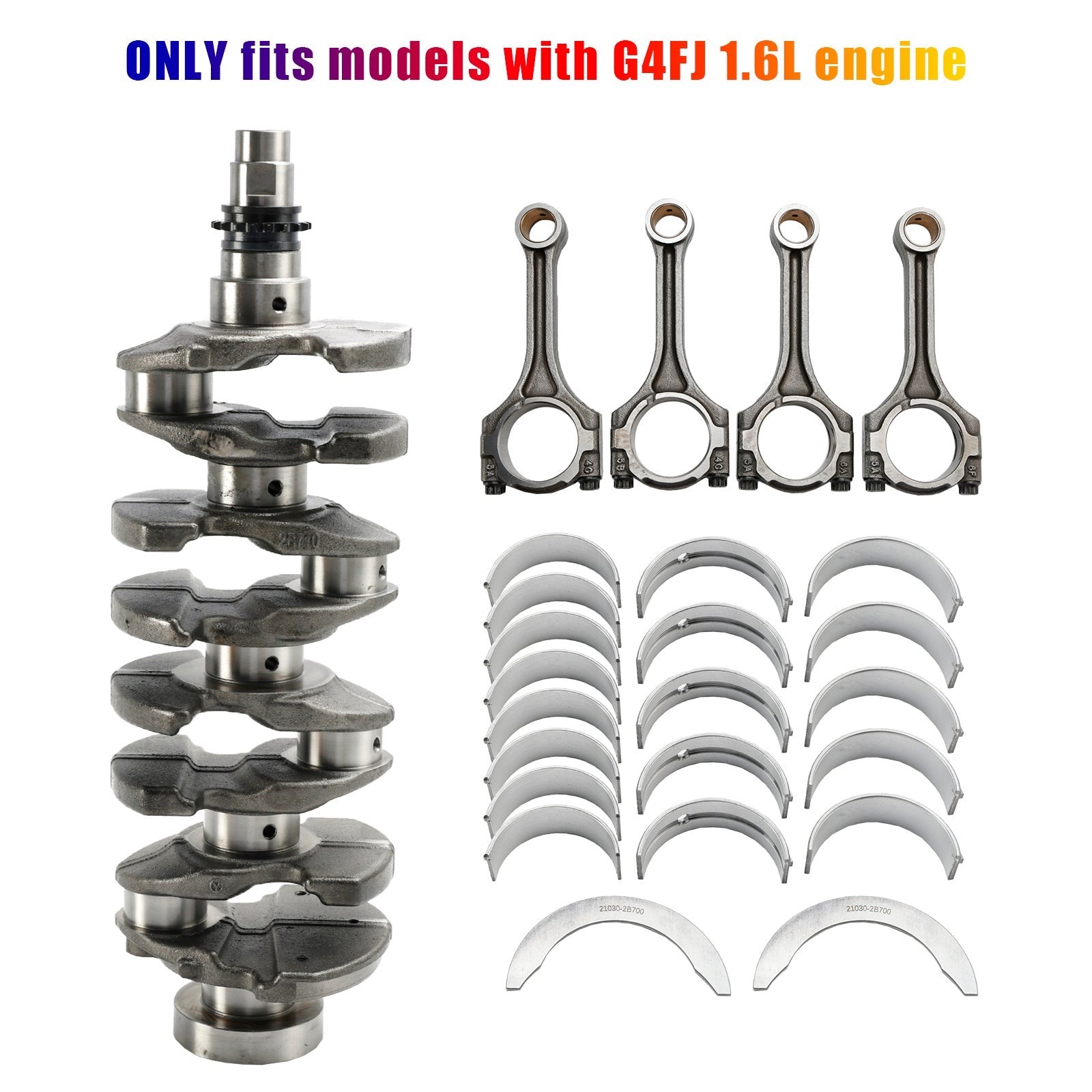 2015-2019 Kia Optima/K5 (JF) KX3 (KC) G4FJ 1.6L Crankshaft & Connecting Rods & Bearings