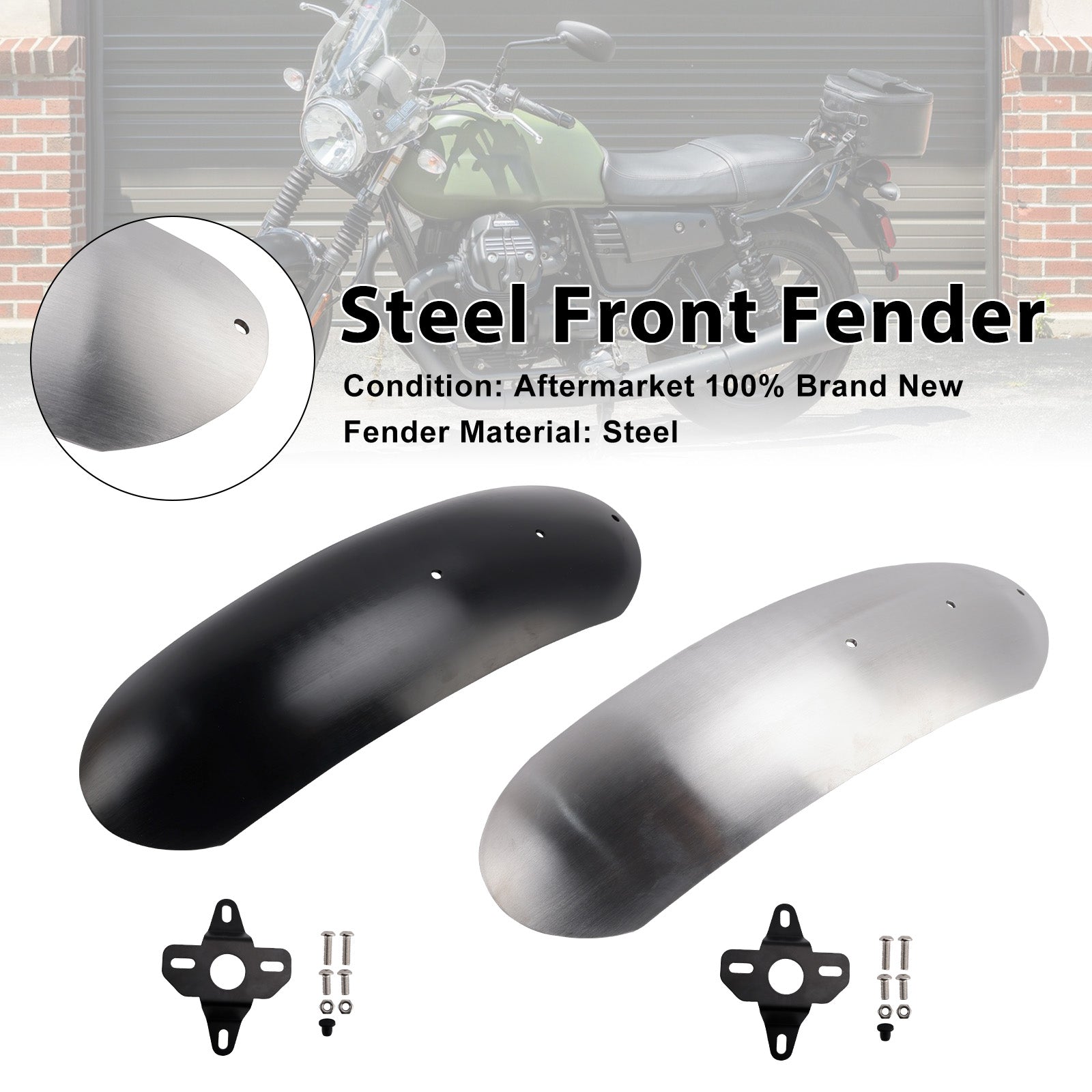 Steel Front Fender Mudguard Fit For MOTO GUZZI V7 Stone Special 2017-2025