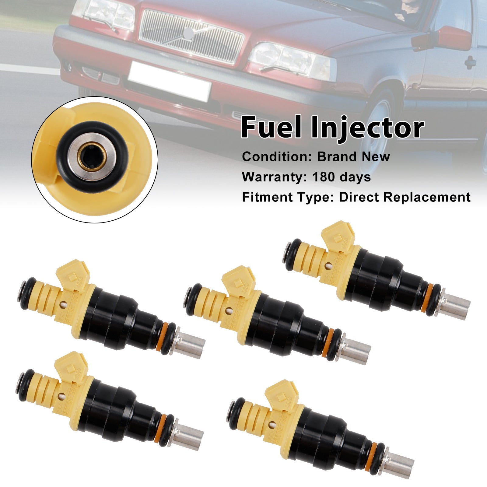 5PCS Fuel Injector 0280150779 Fit Volvo 850 2.4L 2.0L I5 1991-1997 852-12141