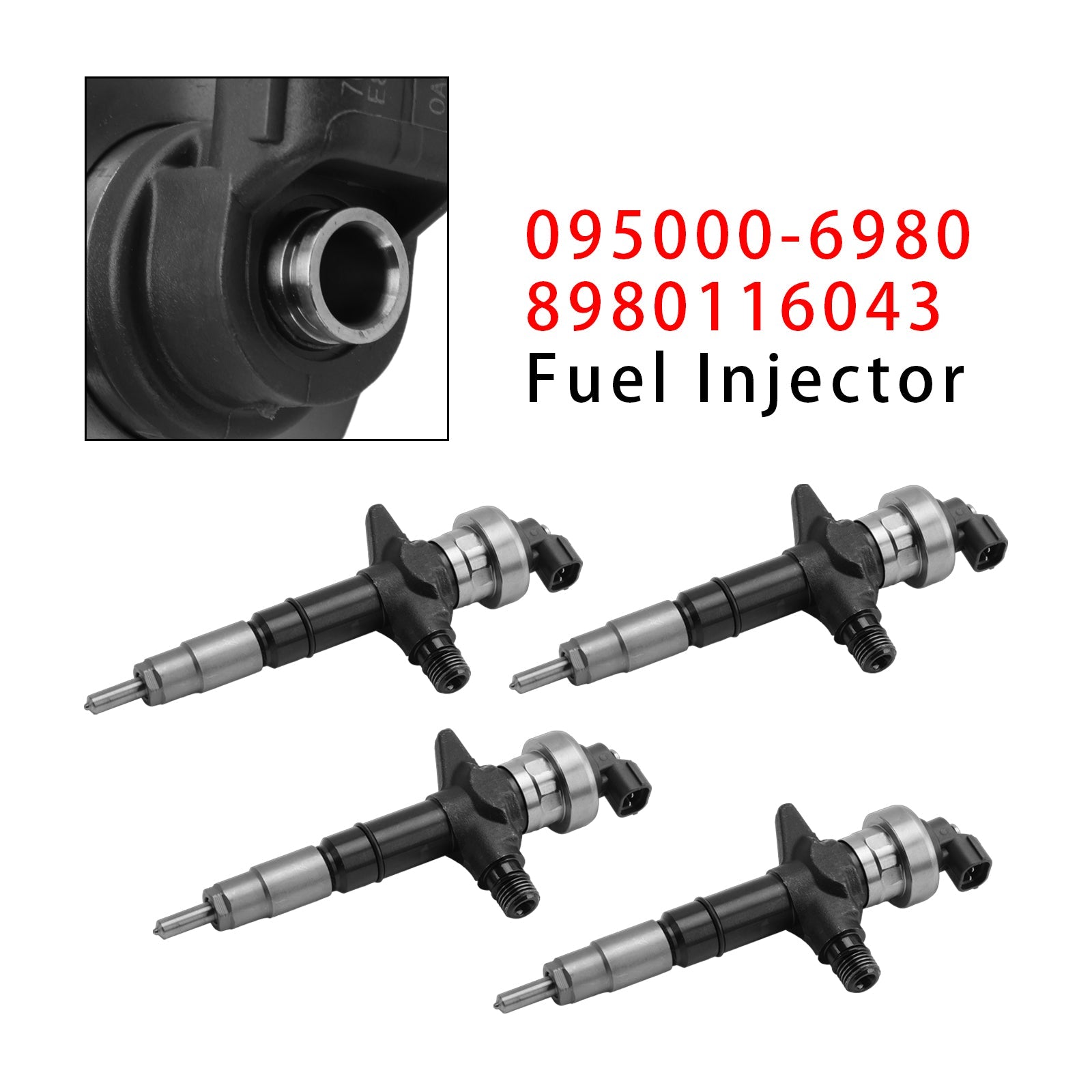 2007-2012 For Holden/Isuzu 4JJ1 3.0L Engine 4PCS Fuel Injector 095000-6980
