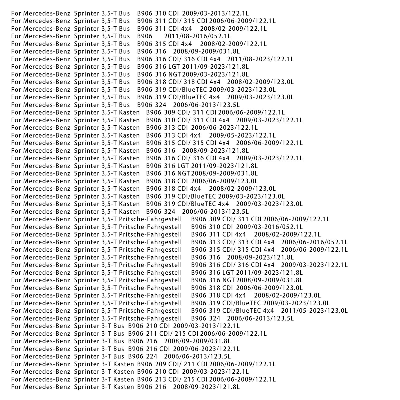 Mercedes-Benz Sprinter 3,5-T B906 Power Steering Rack Pinions 68048697AA