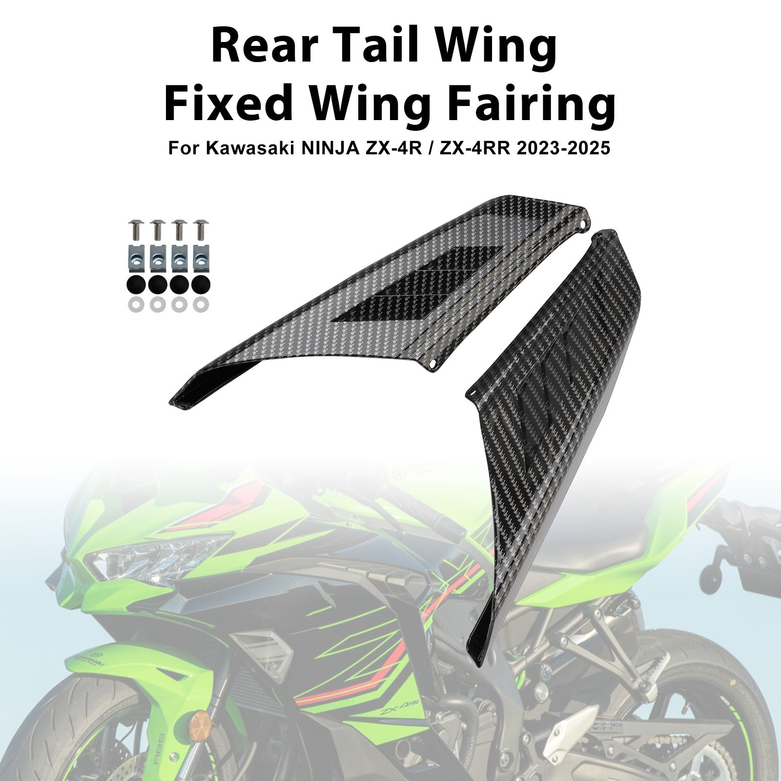 2023-2025 Kawasaki NINJA ZX-4R ZX-4RR Rear Tail Wing Fixed Wing Fairing