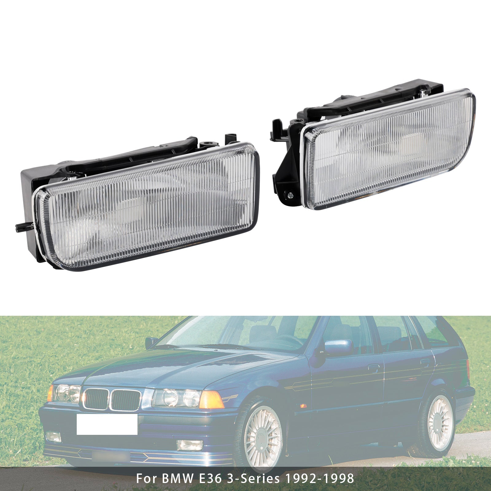 1992-1998 BMW E36 3-Series Pair Front Bumper Fog Light Without Bulbs