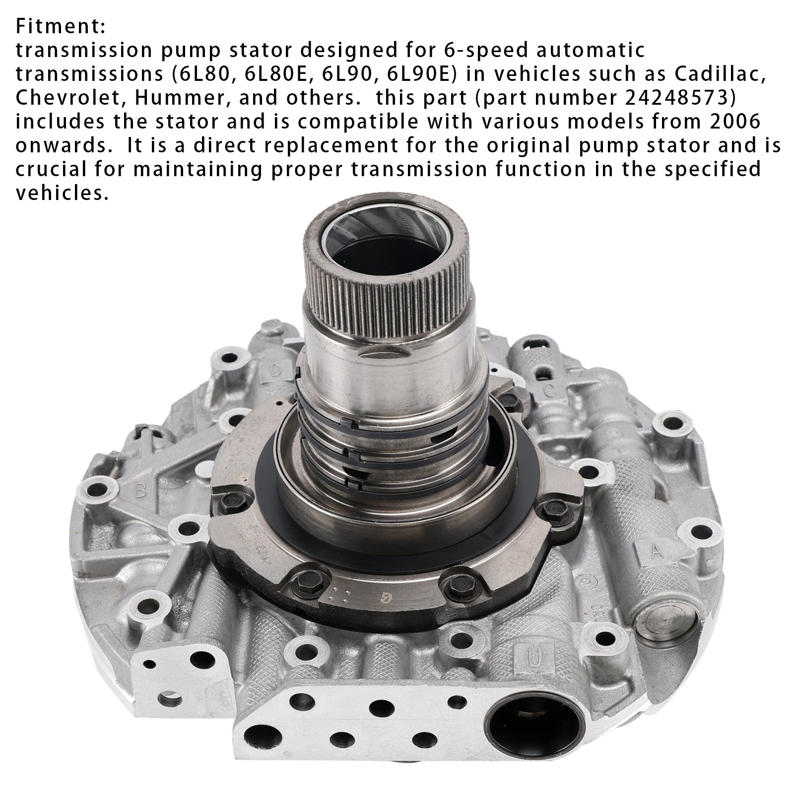 6L80 6L90 Pump Cover Stator Rebuilt w/ Updated Stator Shaft  24289721 24236939