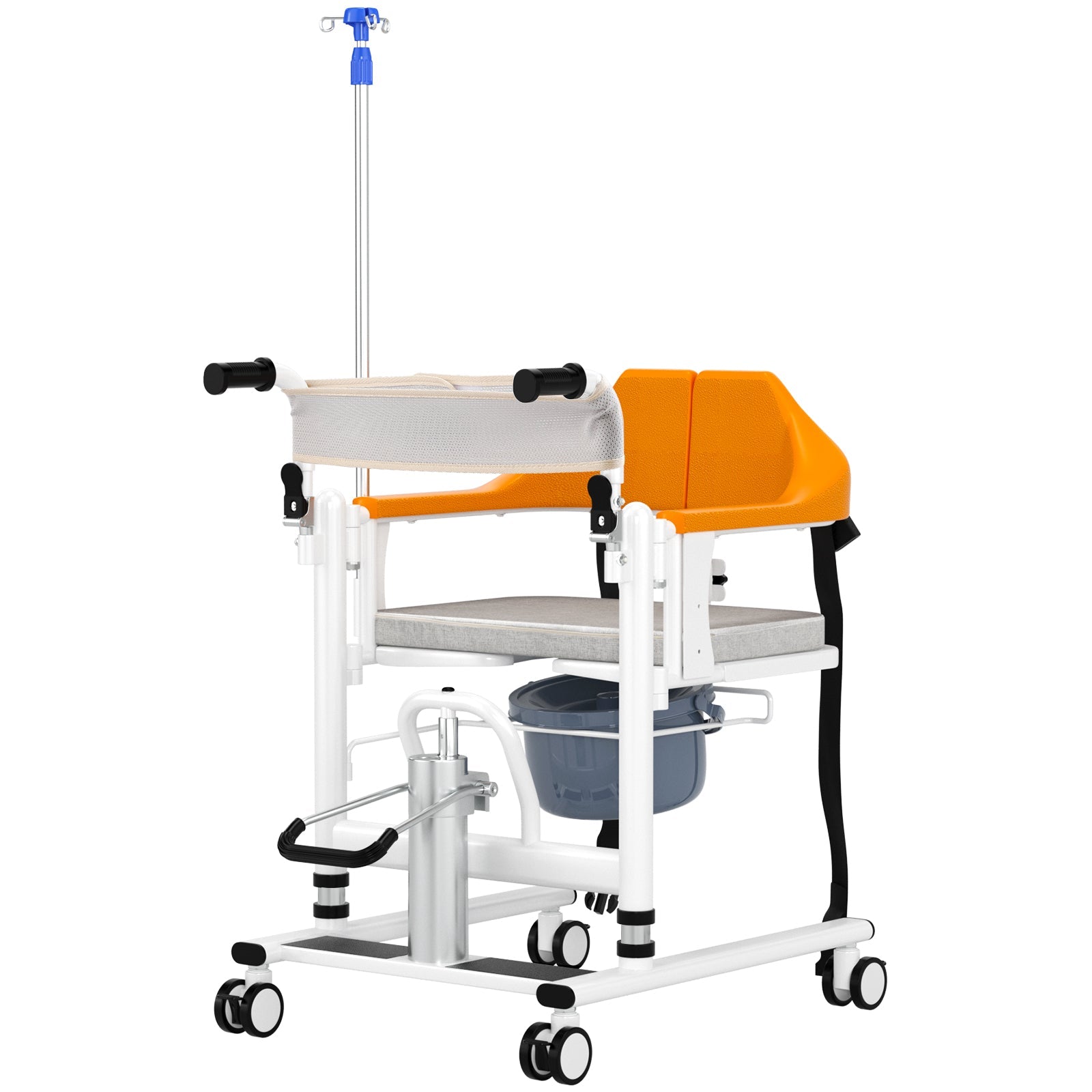 Widen Patient Chair Hydraulic Transferred Lift Wheelchair 180 degrees Split Seat