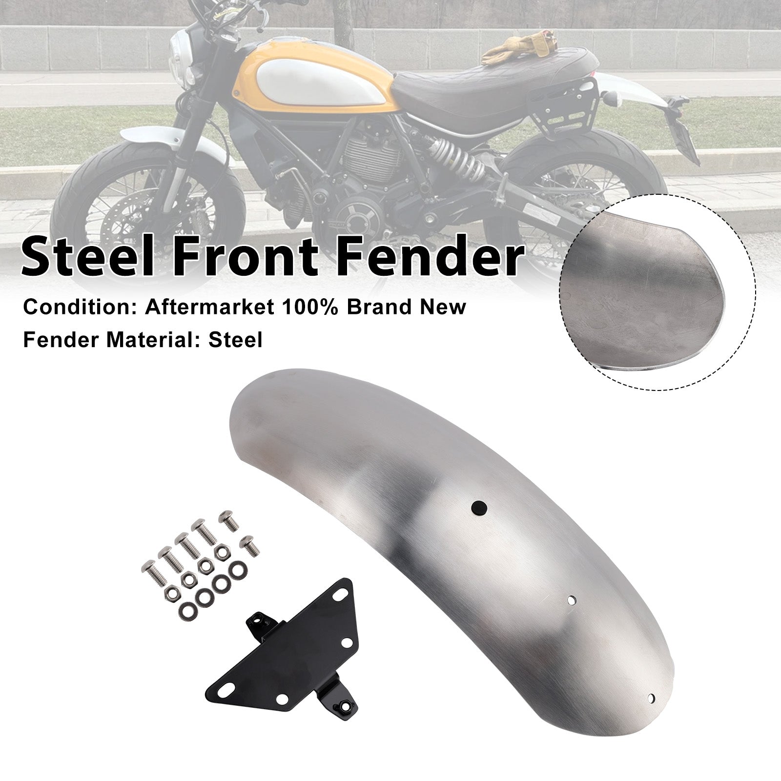 2018-2025 For Ducati Scrambler 1100 ( PRO/Sport/Spezial/ Dark PRO/Sport PRO ) Steel Front Fender Mudguard
