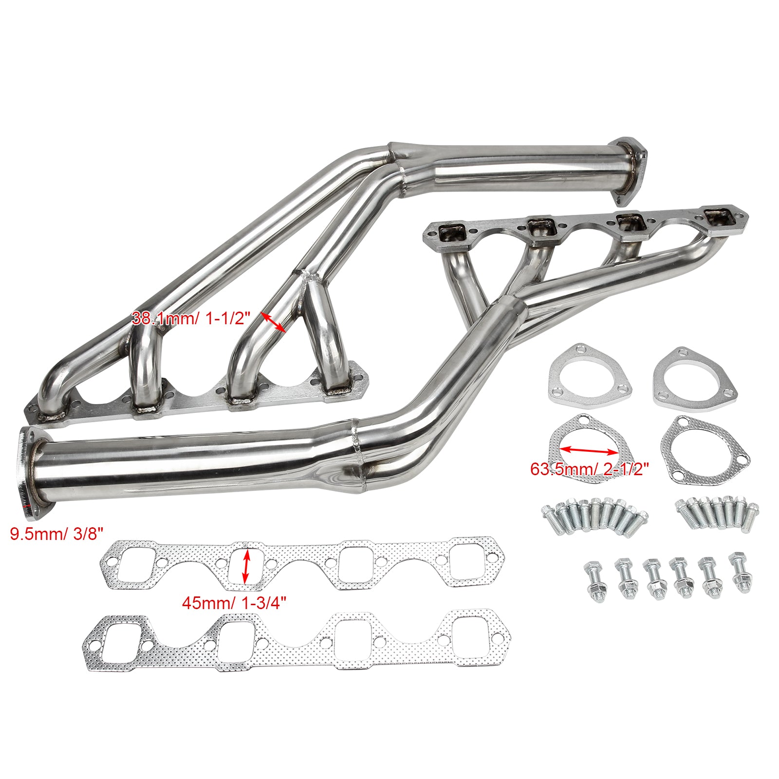 Manifold Header Fit Mustang 260/289/302 V8 64-70 Tri-y Header Stainless Steel