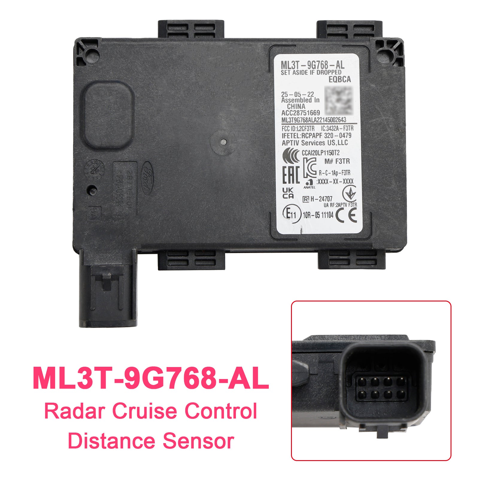 Cruisecontrol Distance Sensor Cover Radar Cruise Control Distance Sensor ML3T-9G768-AL for Ford F150 2021-