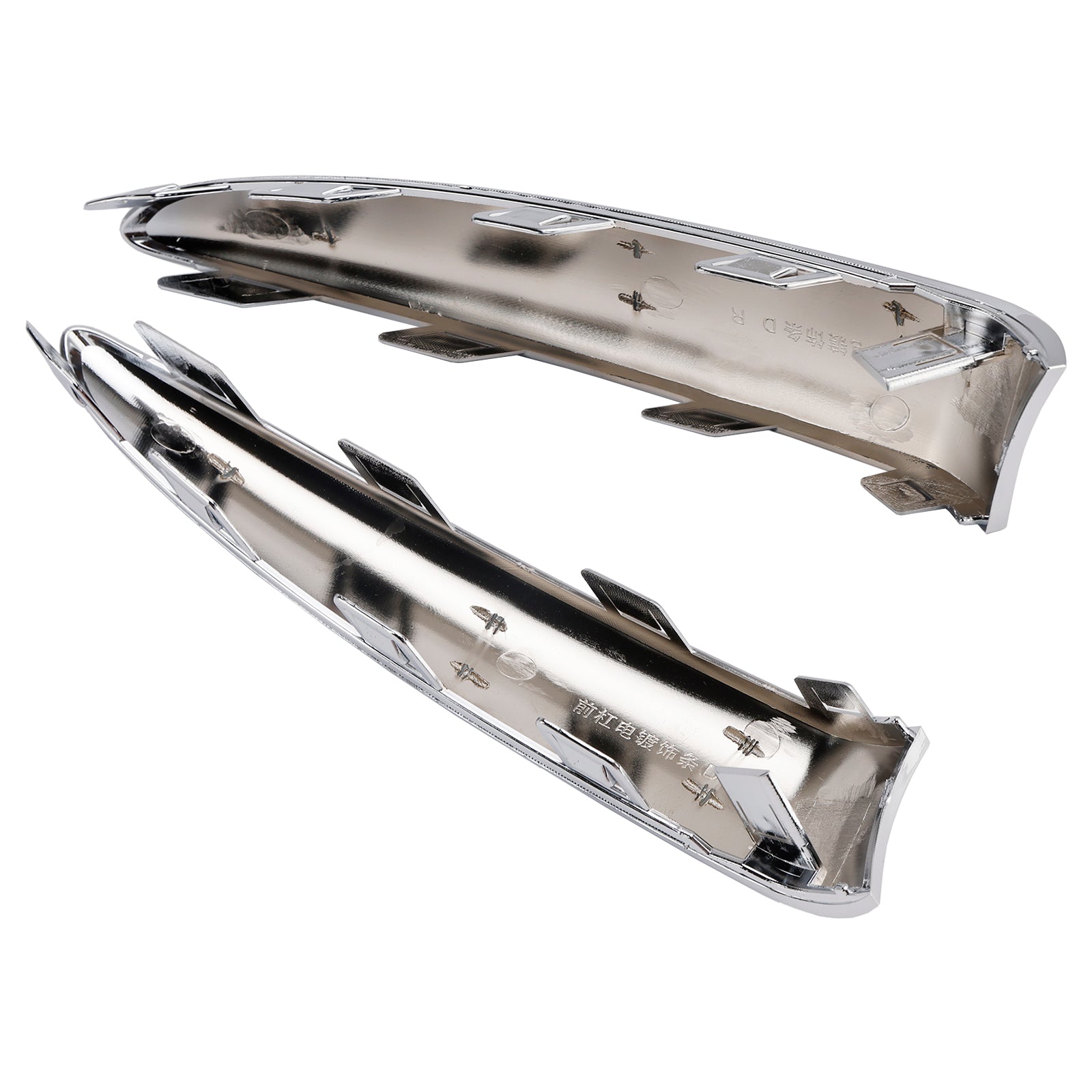 2015.08-2020 Fiat 500 Lounge Left & Right Front Bumper Moulding Chrome