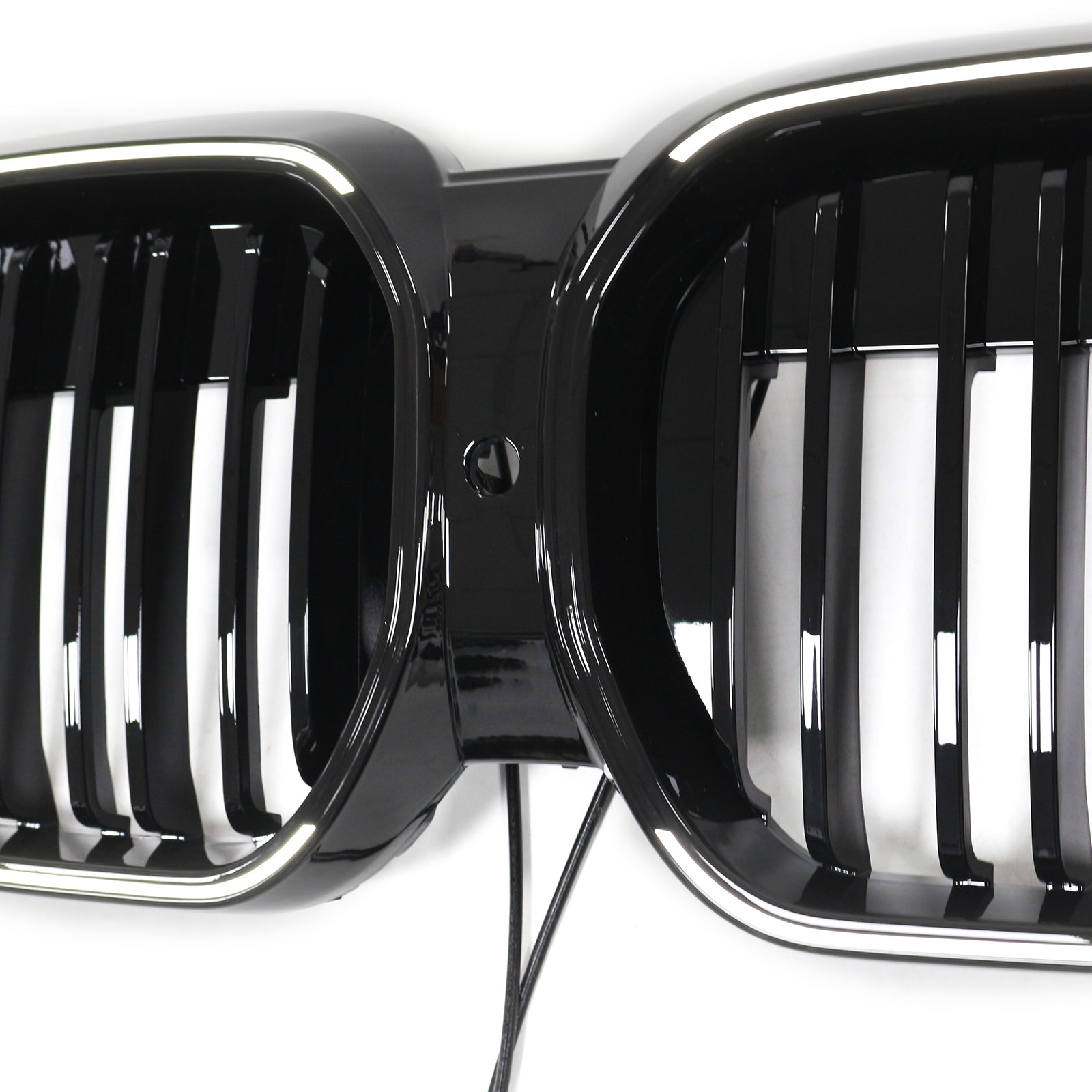Double Slat Gloss Black Front Kidney Grill Grille Fit BMW IX3 G08 LCI 2022-2024