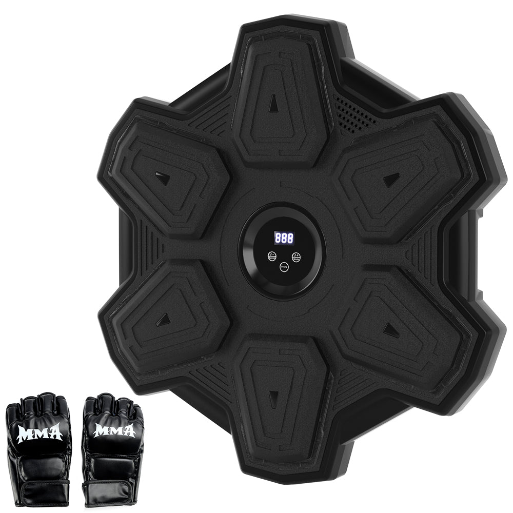 Perfect for Home & Office Workouts Colorful LED Music Punching Machine with Gloves – Bluetooth Boxing Trainer Wall-Mounted for Adults