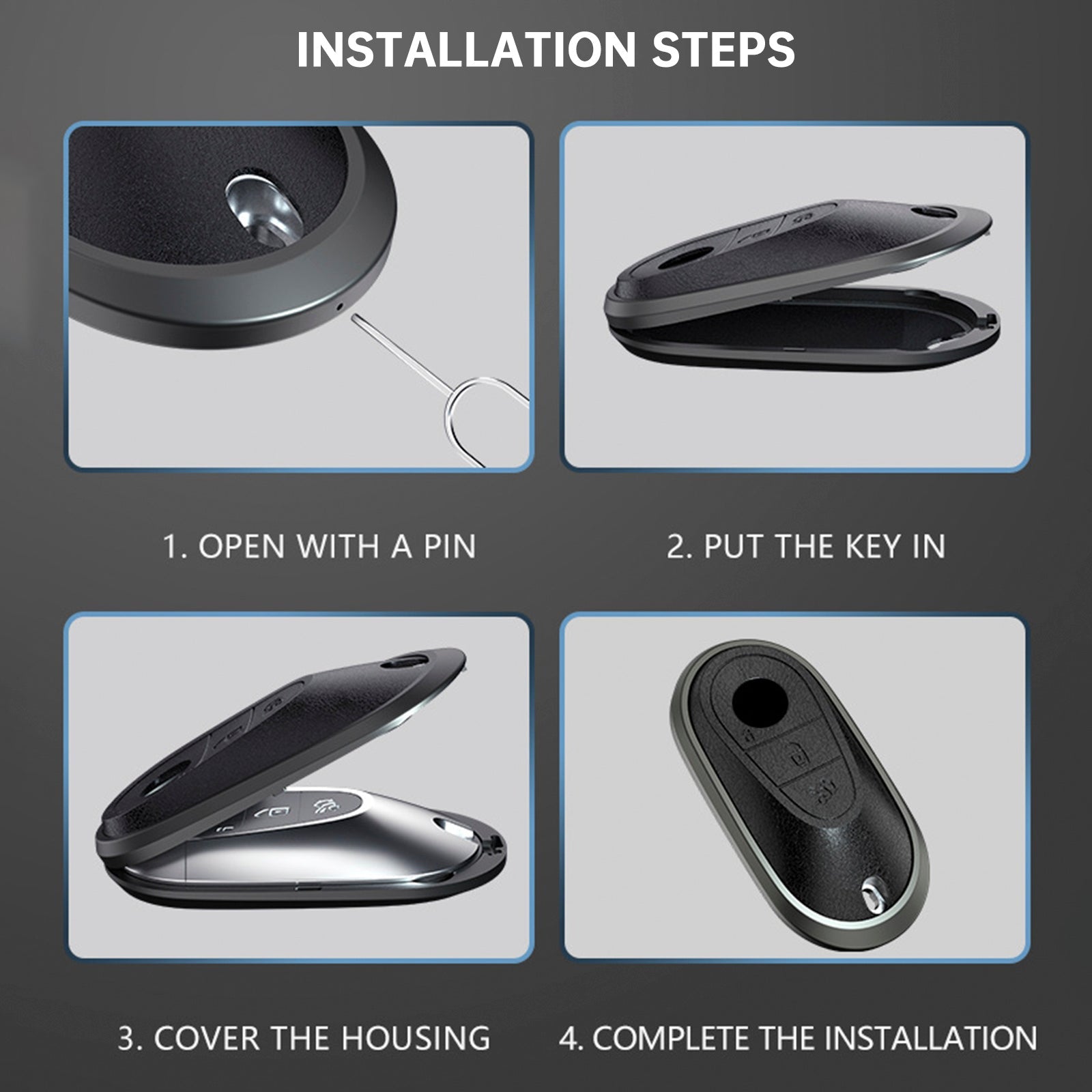 Benz GLC GLK CLS Leather Alloy Aluminum TPU Car Key Pink Case Cover