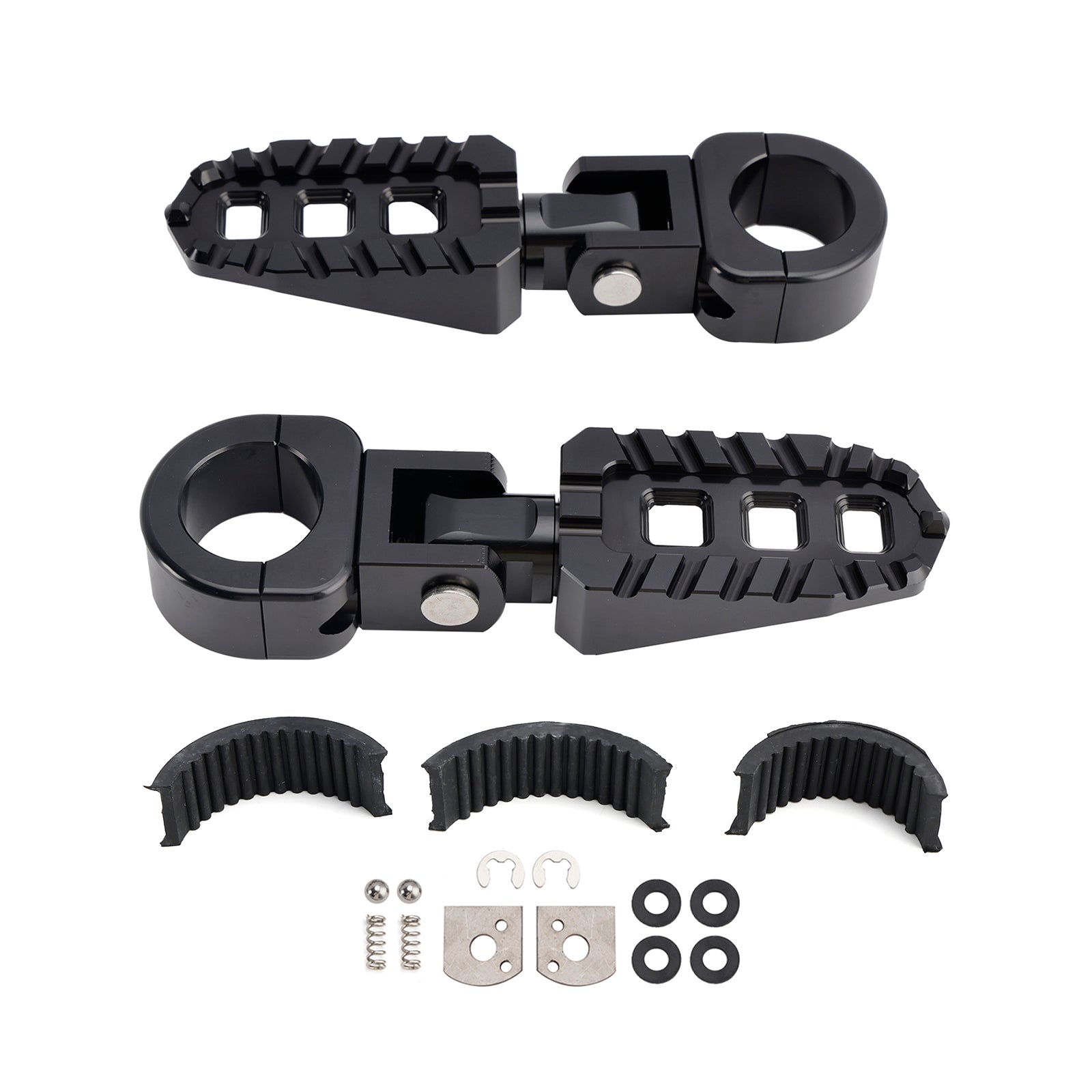 Universal Front Footrests Foot Pegs fit for motorcycle with 1.25" bars