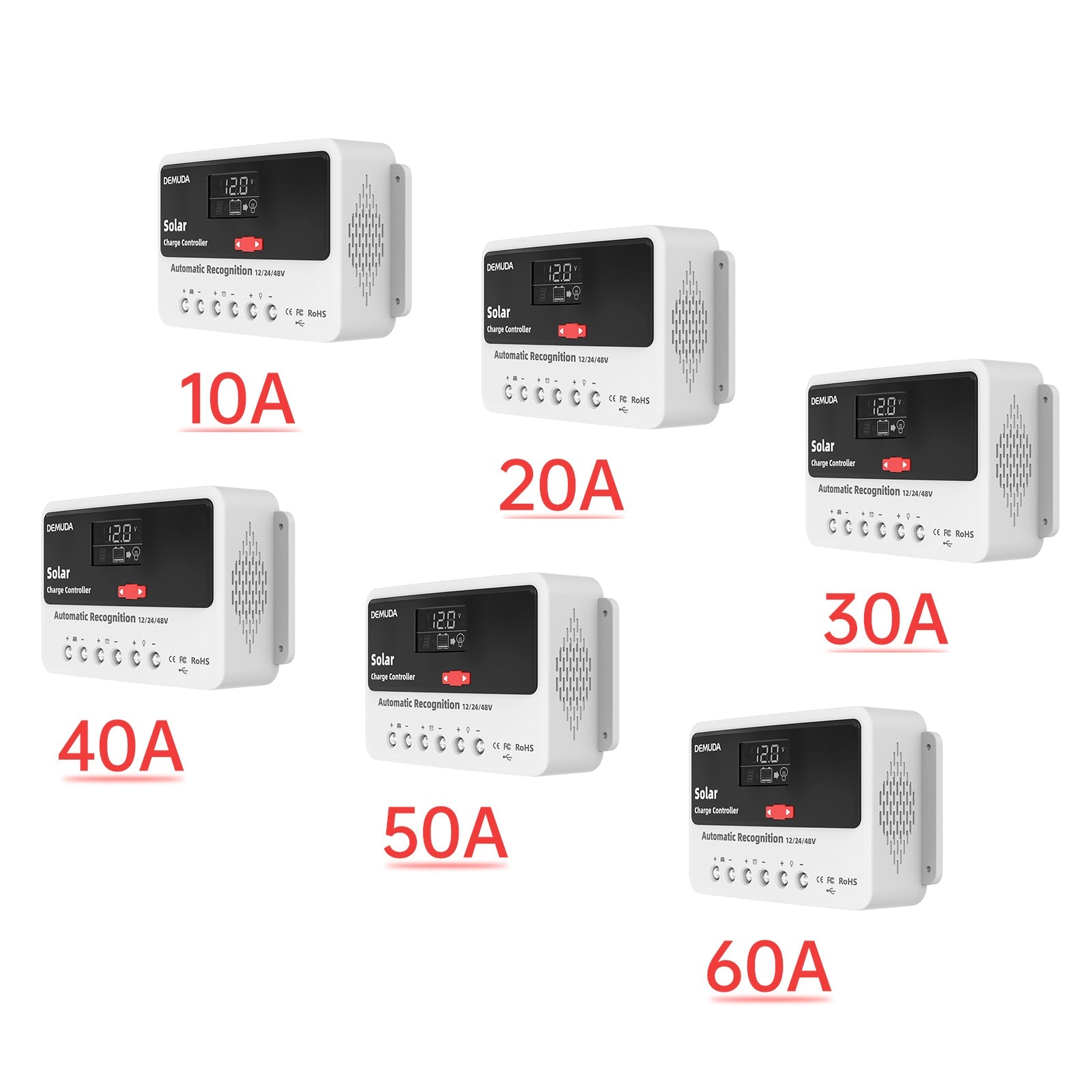 12V24V48V 10A-60A PWM Solar Controller Automatic Solar Controller Iron Phosphate