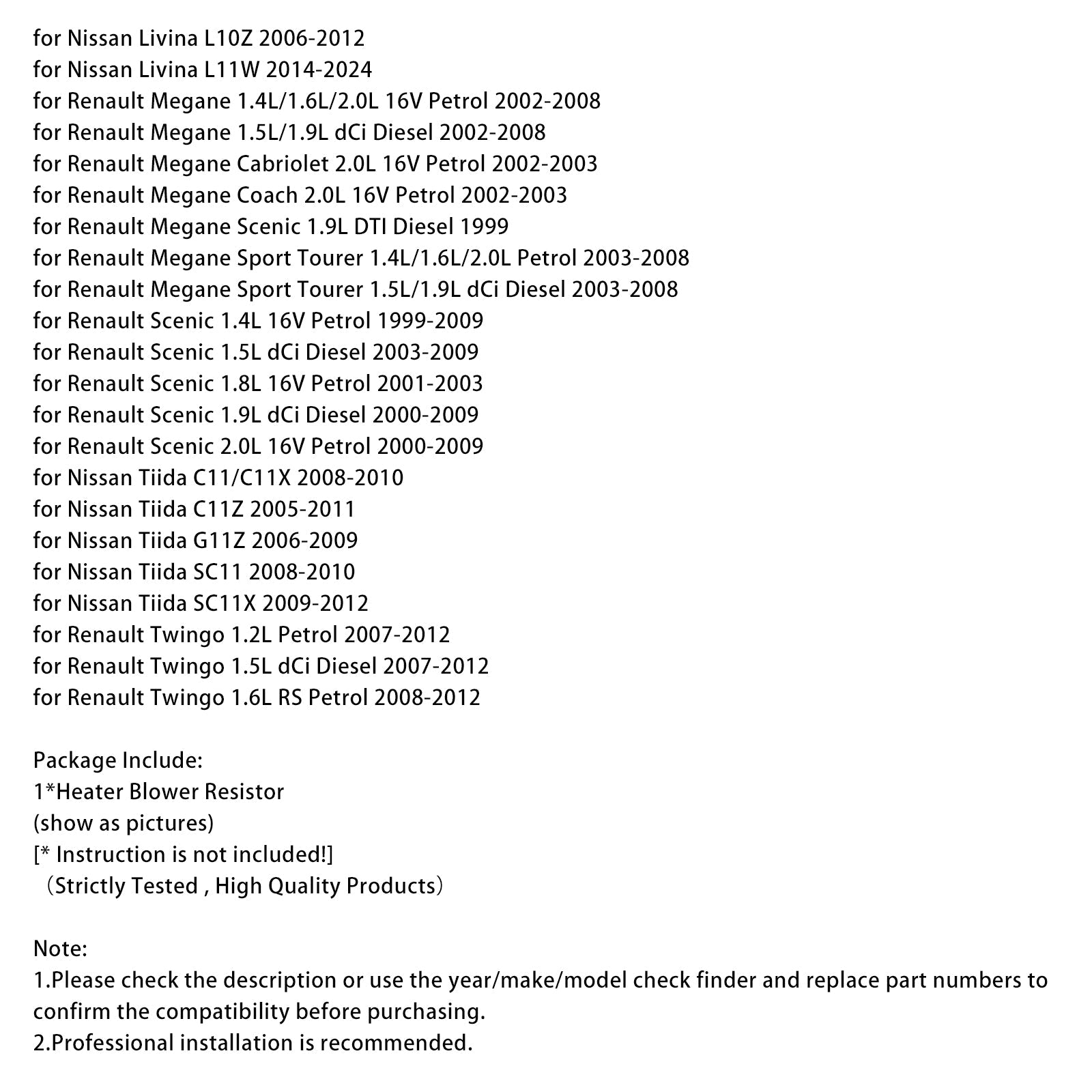 HVAC Heater Blower Regulator Resistor 6441L2 For Peugeot 1007 207 607