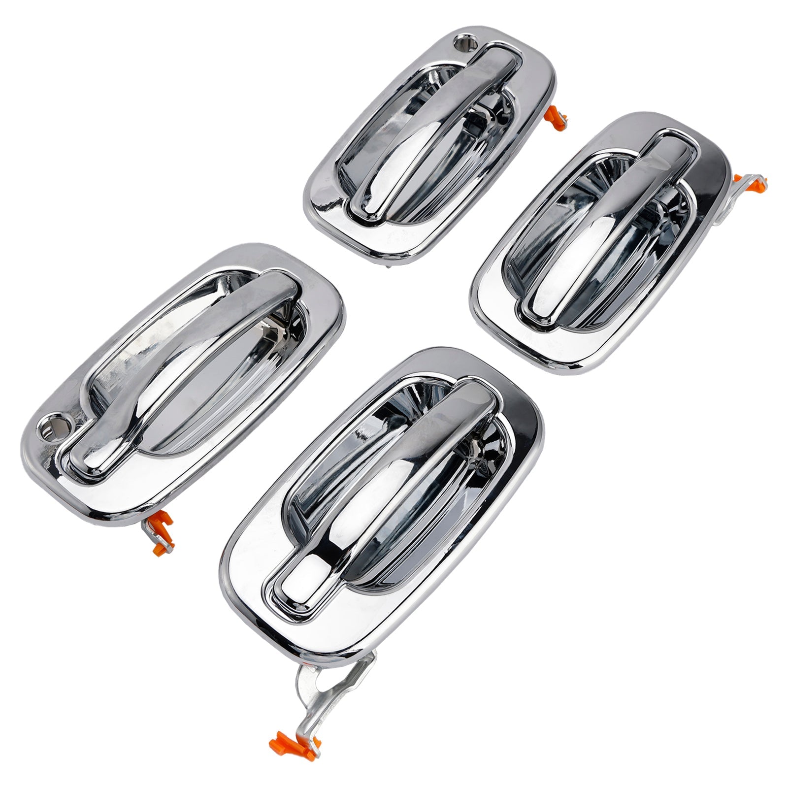 4PCs Front Exterior Door Handle Set Chrome For Chevy GMC Silverado 99-06
