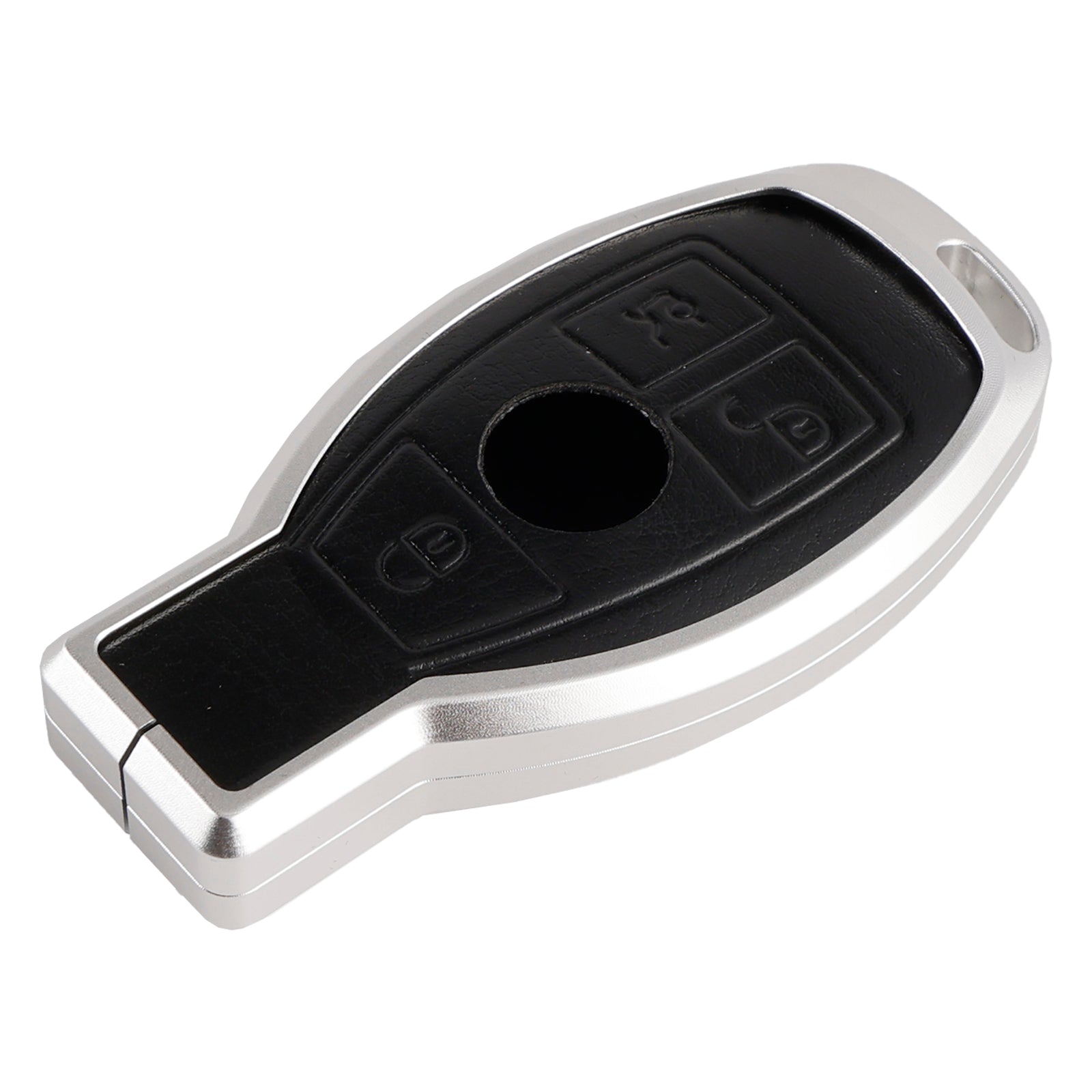 Benz GLC GLK CLS Leather Alloy Aluminum TPU Car Key Black Case Cover