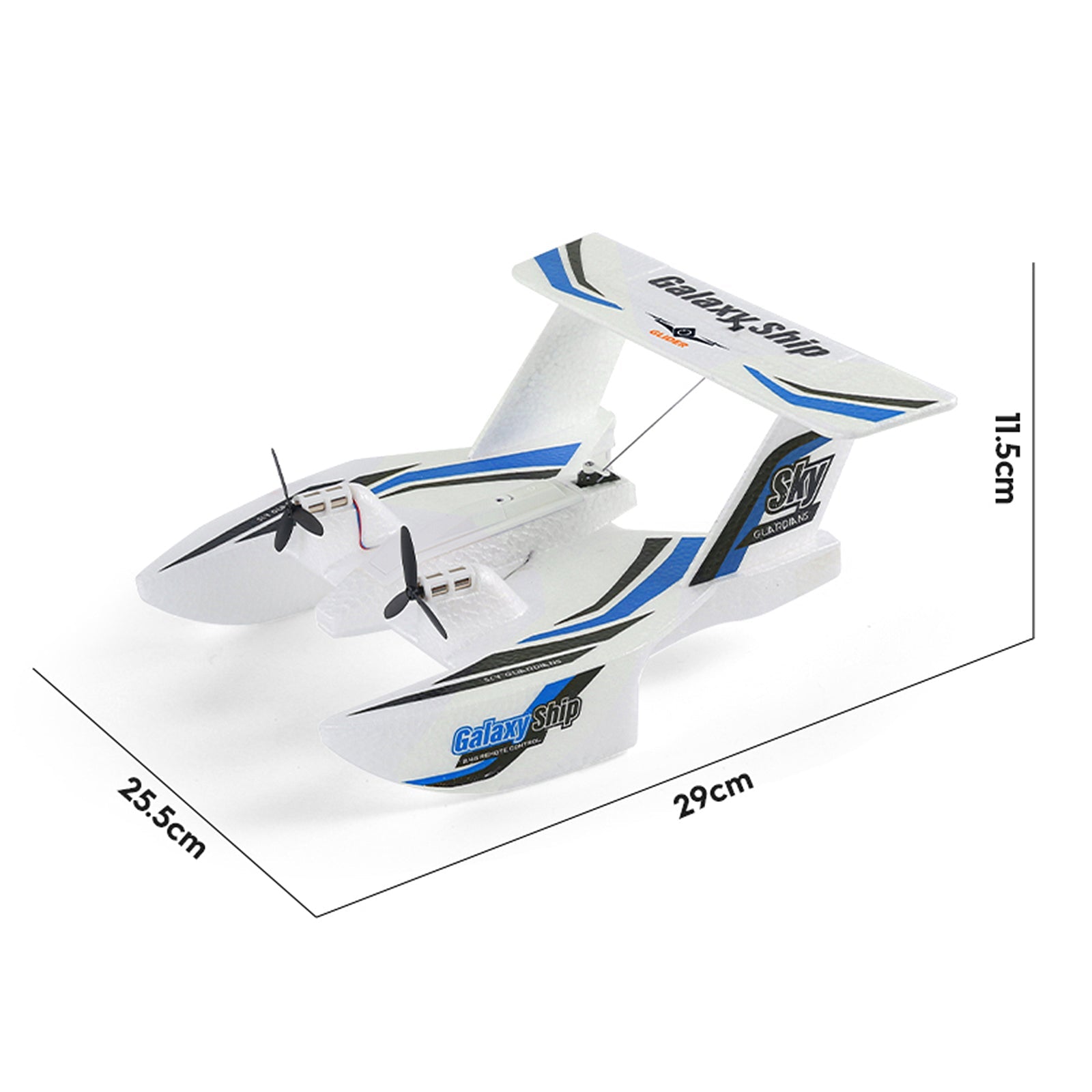 RC Plane For Water Land & Air Aircraft 3Ch Remote With 2 Batteries 2.4Ghz Blue