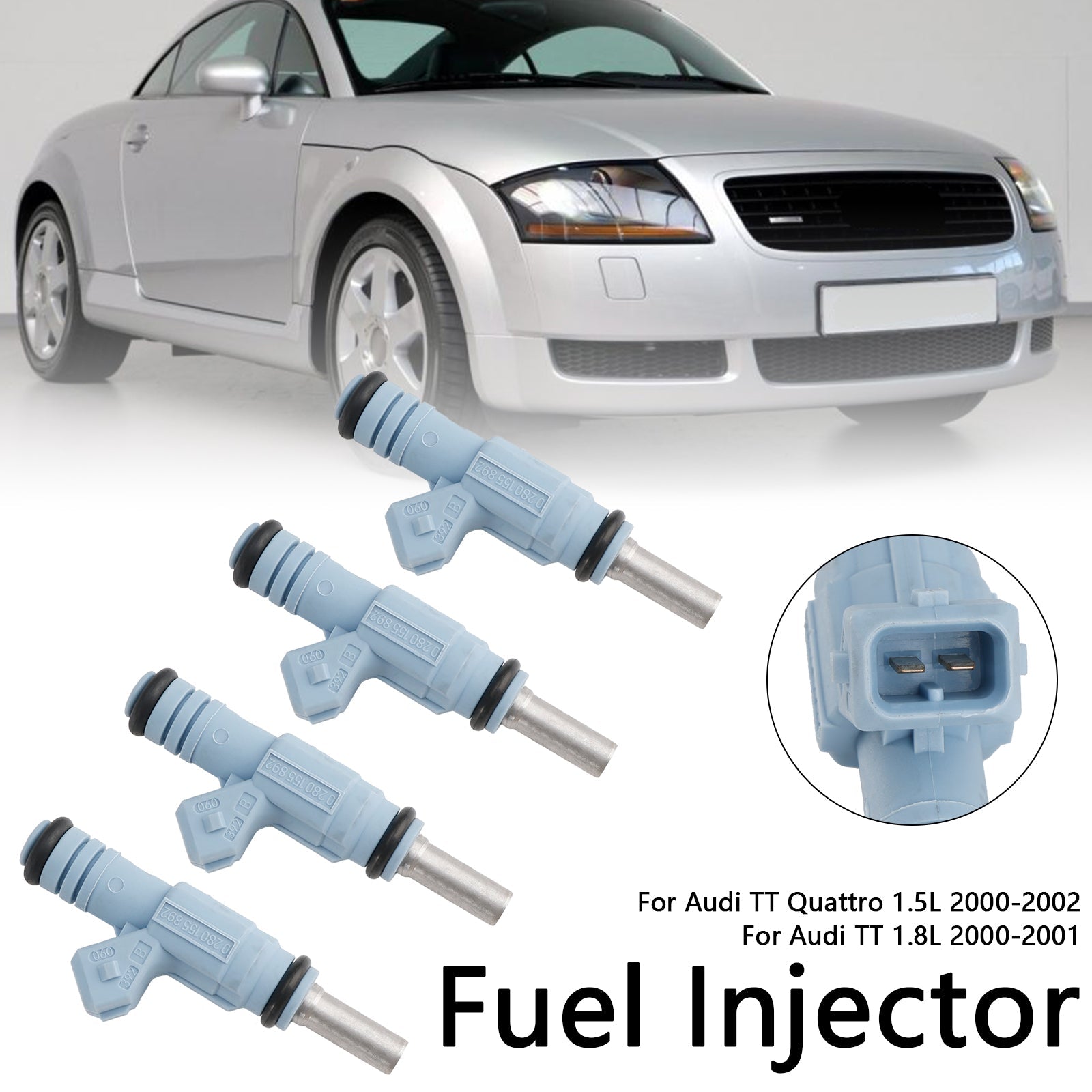 4PCS Fuel Injector 0280155892 Fit Audi TT Quattro 1.5L 2000-2002 0280155893
