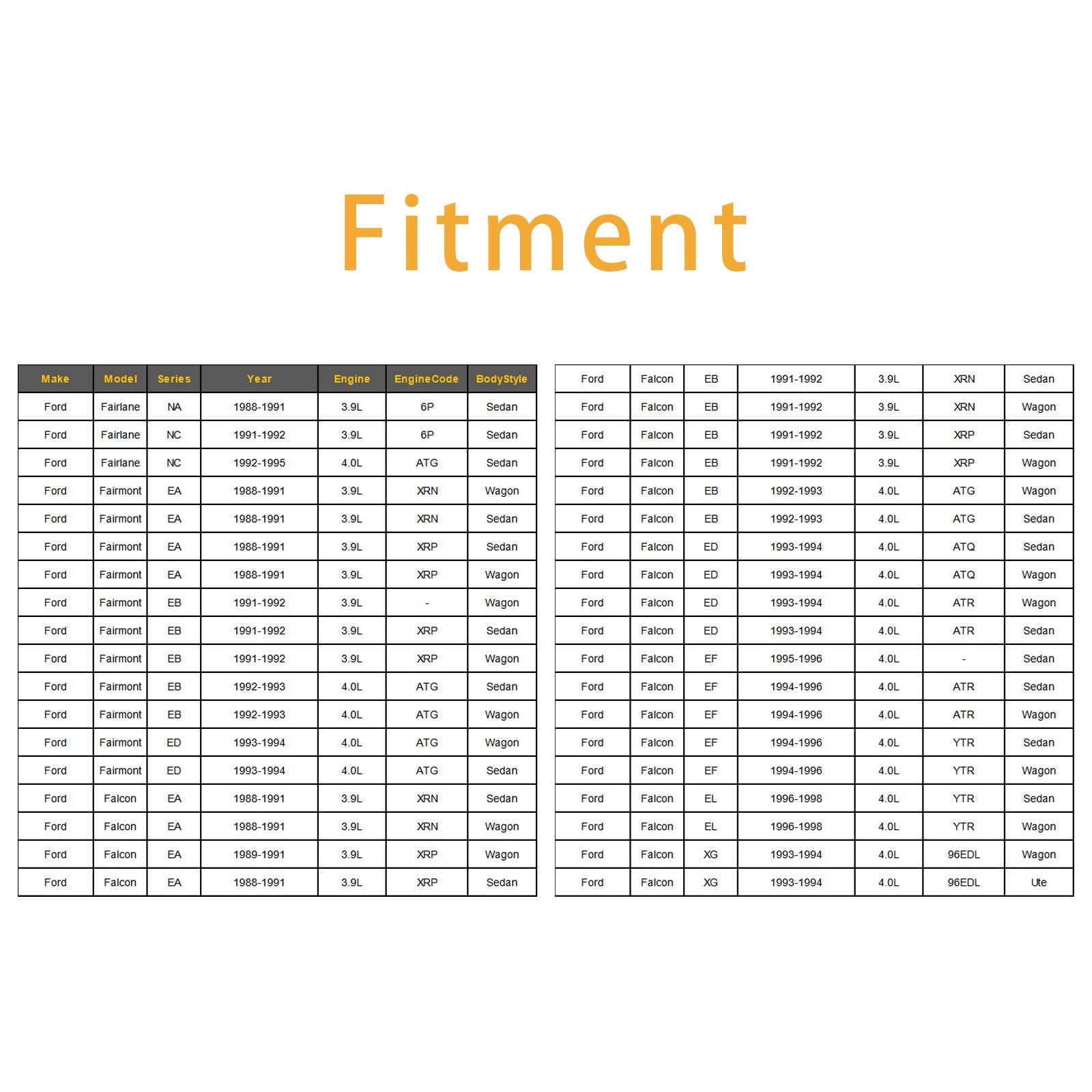 6Pcs Fuel Injector For Holden Commodore VS Statesman Ford Falcon EL 0280150790