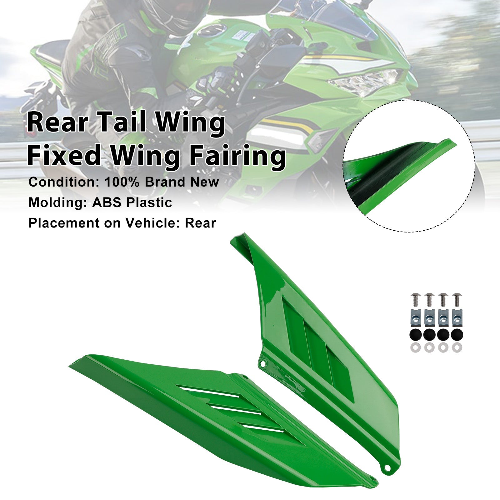 2023-2025 Kawasaki NINJA ZX-4R ZX-4RR Rear Tail Wing Fixed Wing Fairing