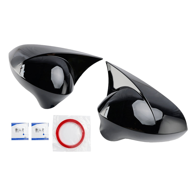 Gloss Black Wing Door Mirror Cover Caps for Left + Right SEAT Ibiza 6J 08-17