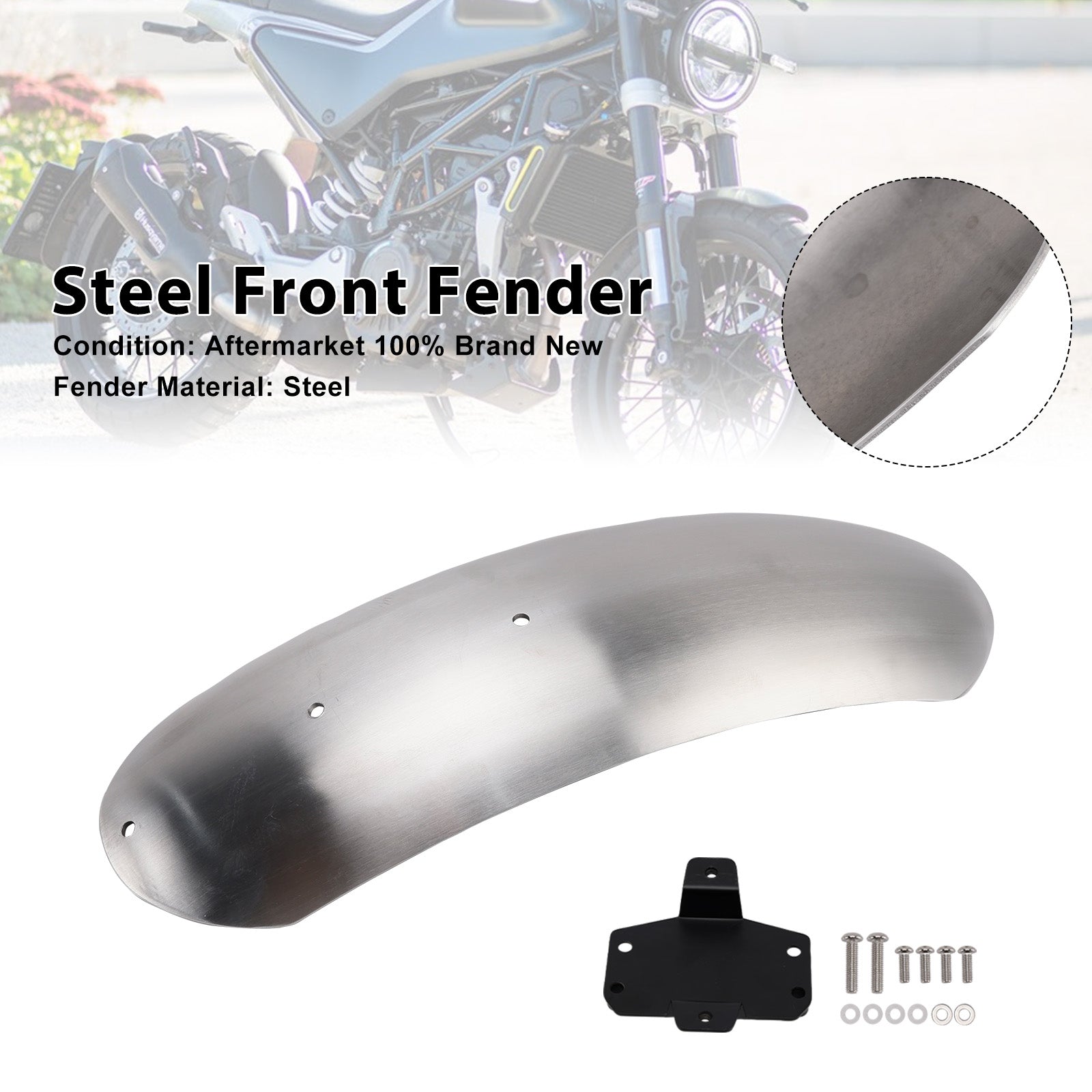 2019-2023 Husqvarna Vitpilen 125 250 401 Svartpilen Steel Front Fender