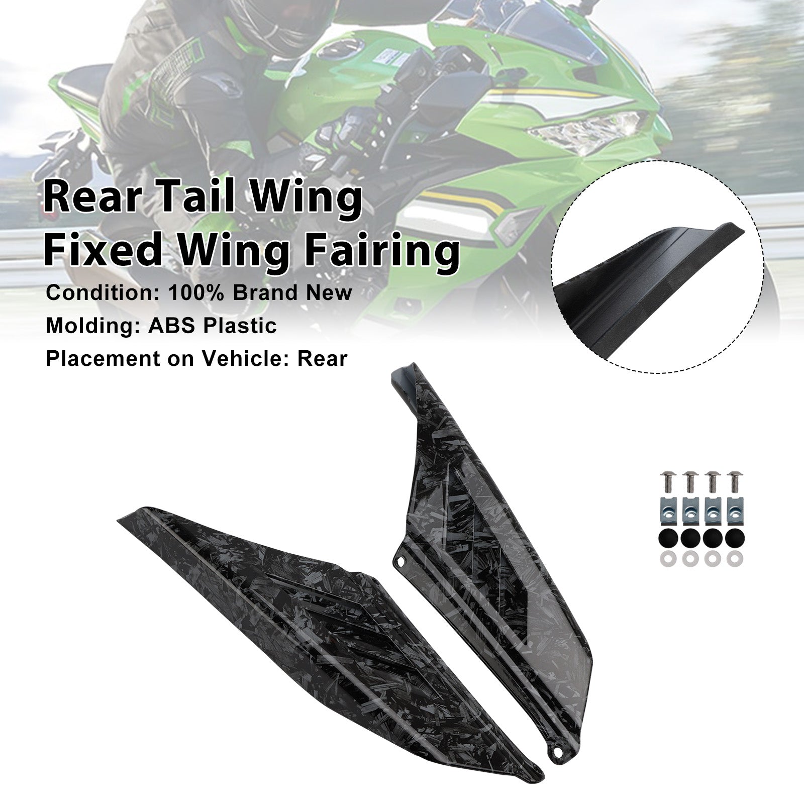2023-2025 Kawasaki NINJA ZX-4R ZX-4RR Rear Tail Wing Fixed Wing Fairing