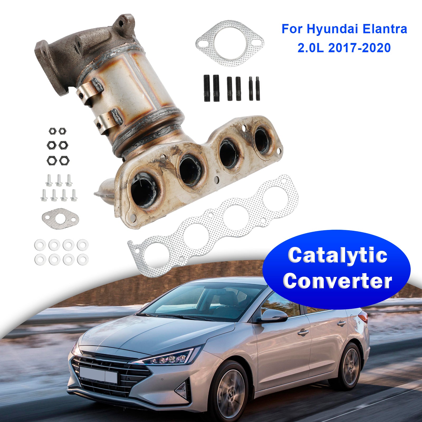 Manifold Catalytic Converter w/EGR Valve For Hyundai Elantra 2.0L 2017-2010