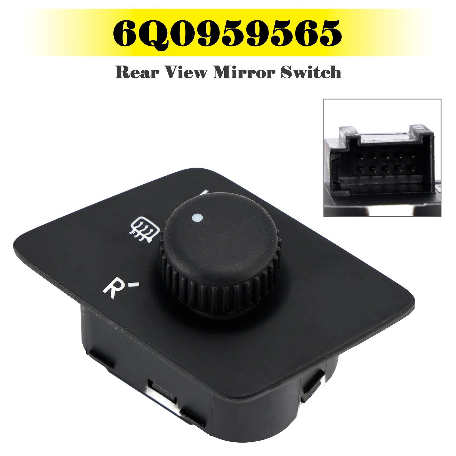 Rear View Mirror Switch Adjust Knob With Heat 6Q0959565 for VW Polo 2002-2010
