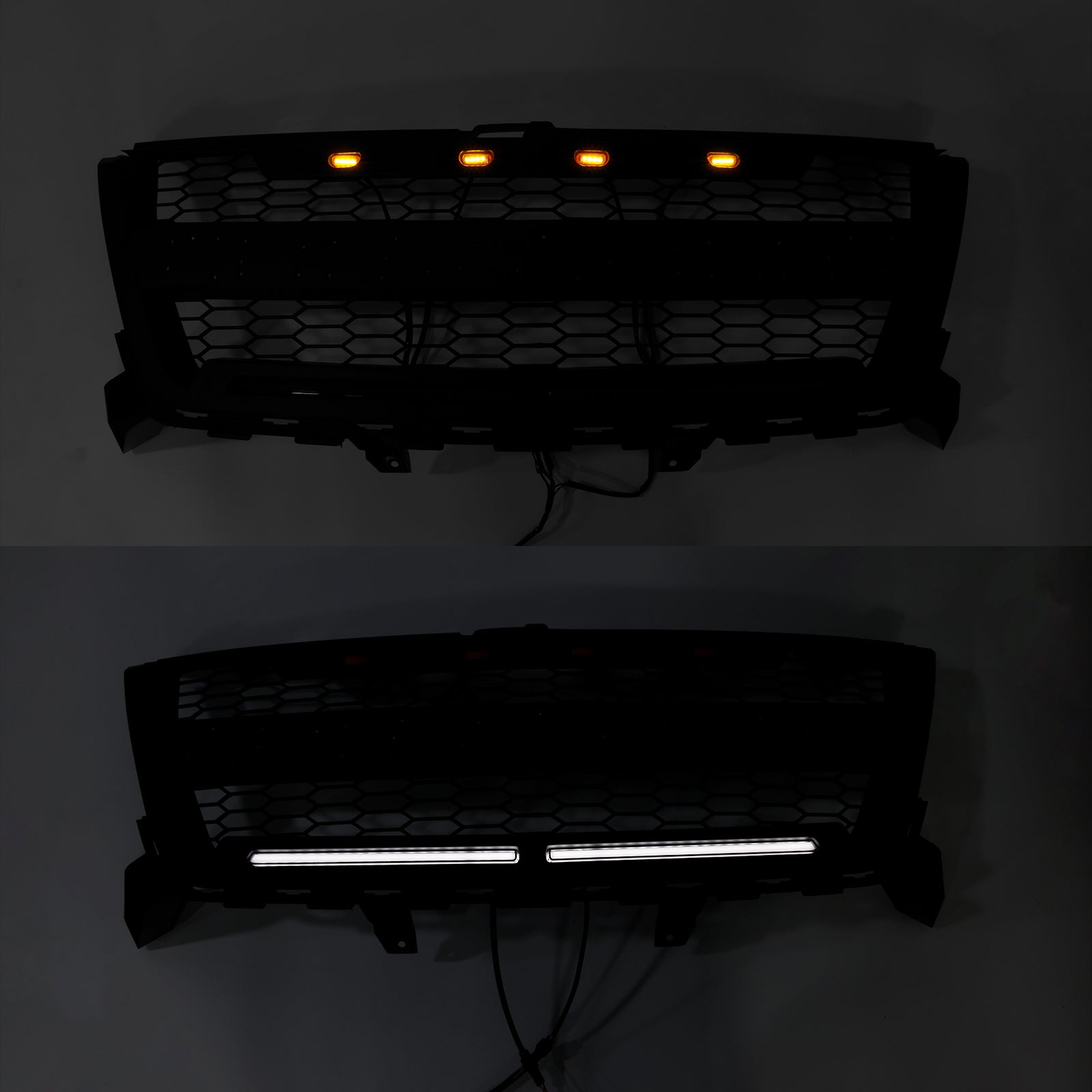 Matte Black Front Bumper Grille Grill Fit Chevy Colorado 2016-2020 W//LED