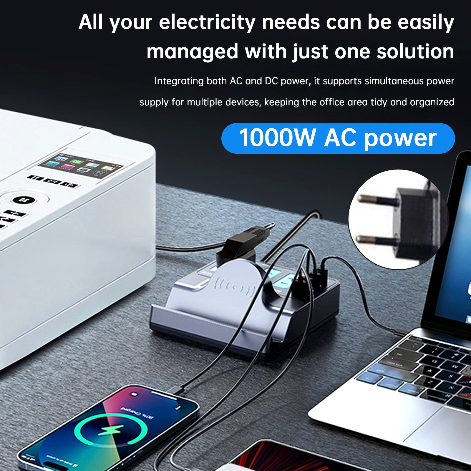 140W Smart Wireless Fast Charging Socket High Power PD100W Notebook QC Charging Mobile Phone Charger EU Plug