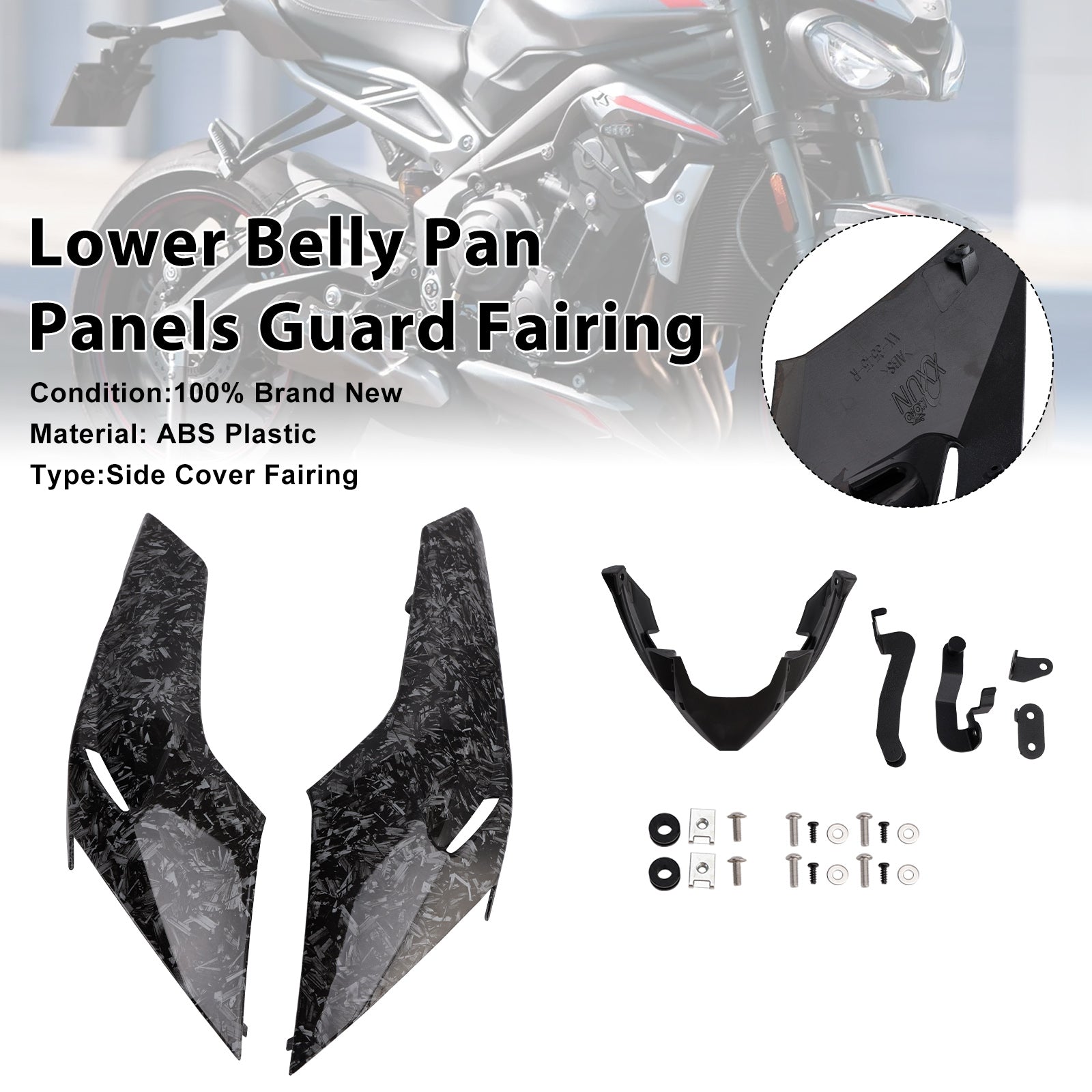 Lower Belly Pan Panels Guard Fairing For Street Triple 765 R/RS 2020-2022