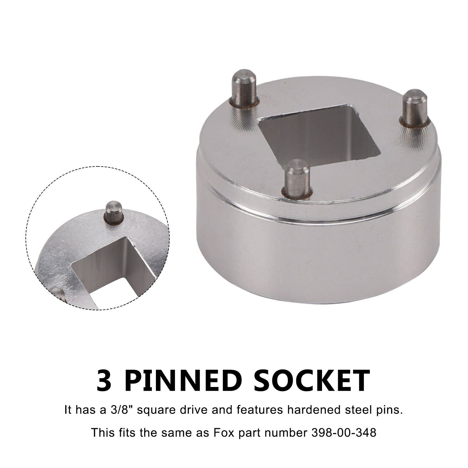 Fork Socket Tool for Fox CTD 3 pin Inner piston removal-- like 398-00-348