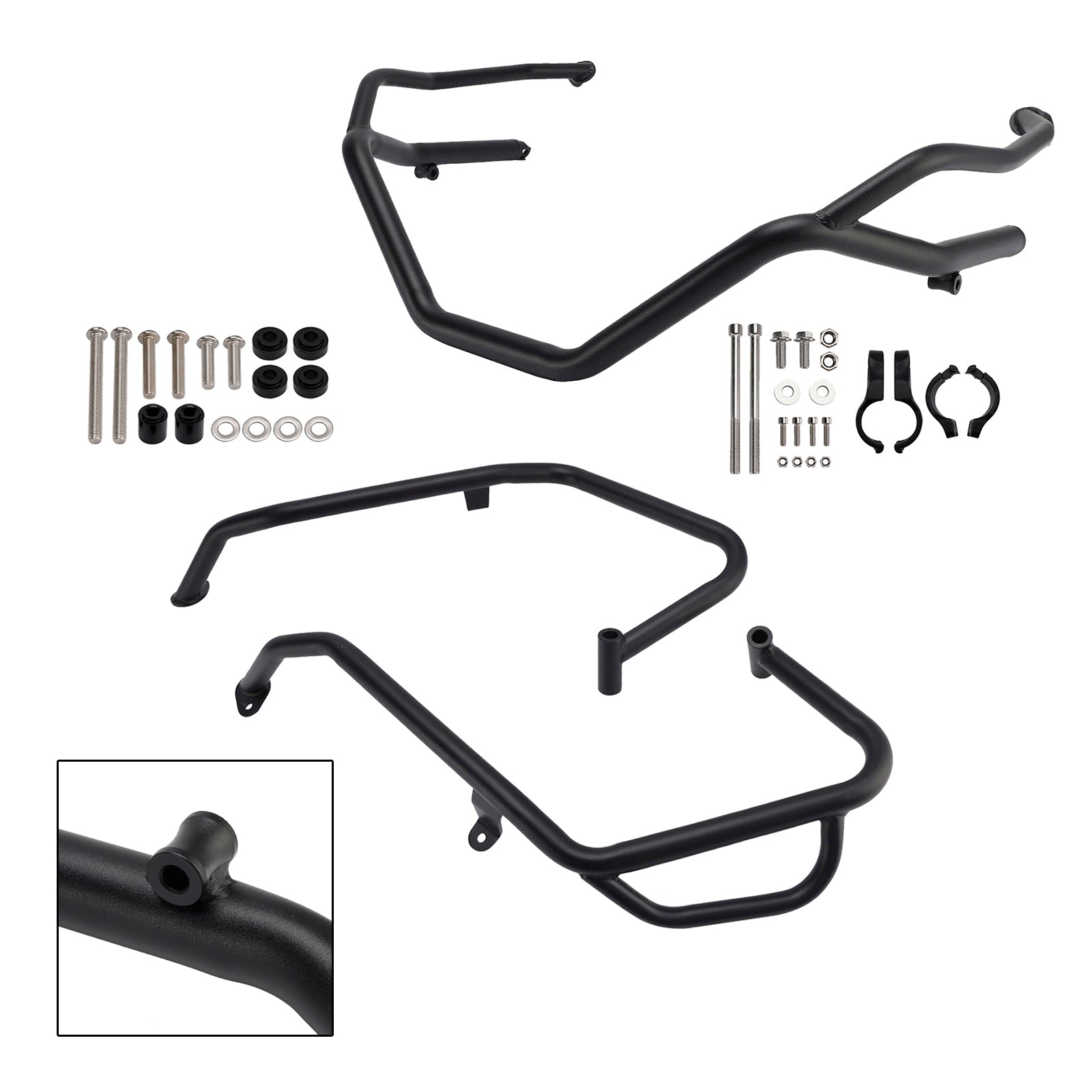 2025+ Honda X-Adv 750 Upper + Lower Engine Guard Frame Crash Bar Kit Black