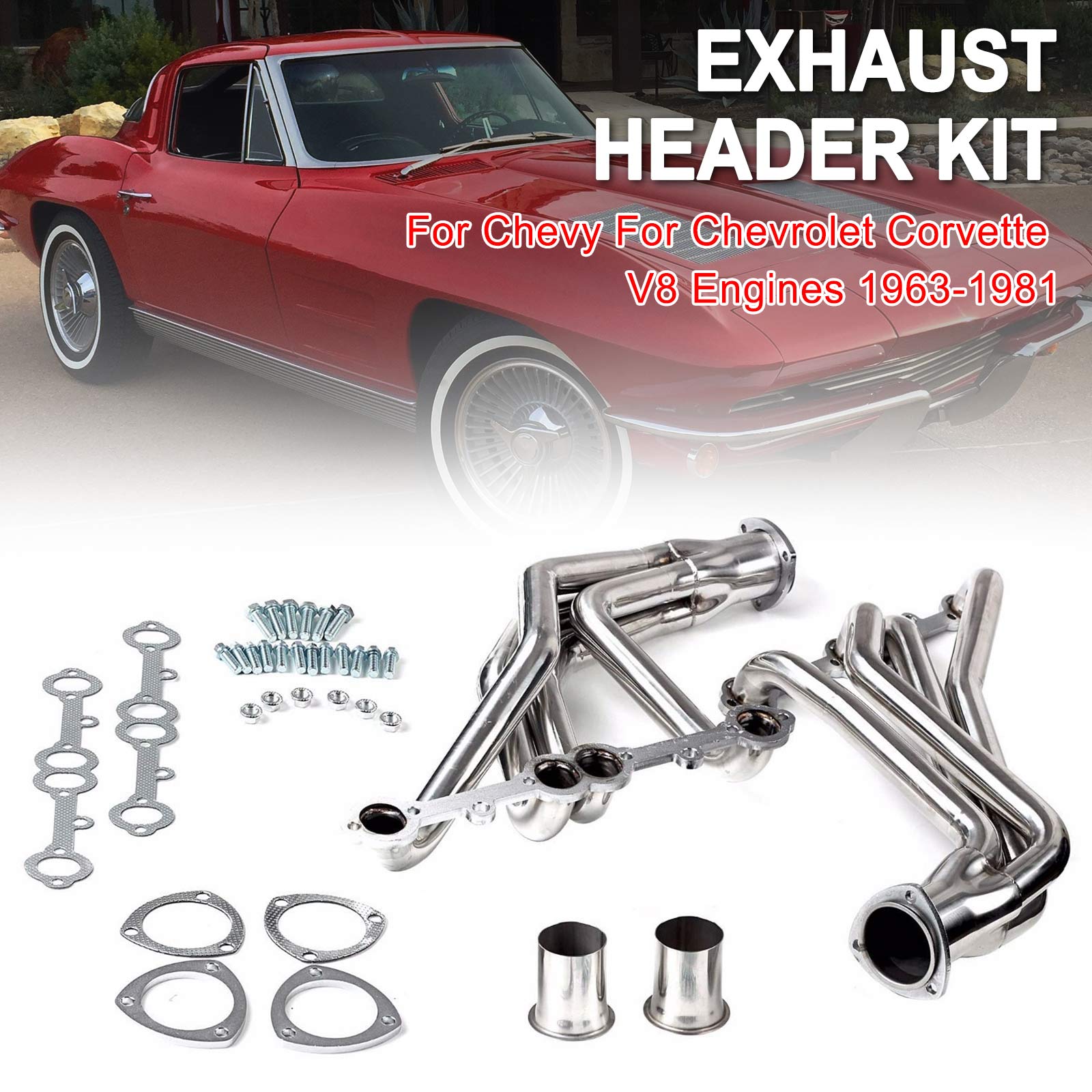 Exhaust Manifold Headers Fit Chevy Fit Chevrolet Corvette V8 Engines 1963-1981