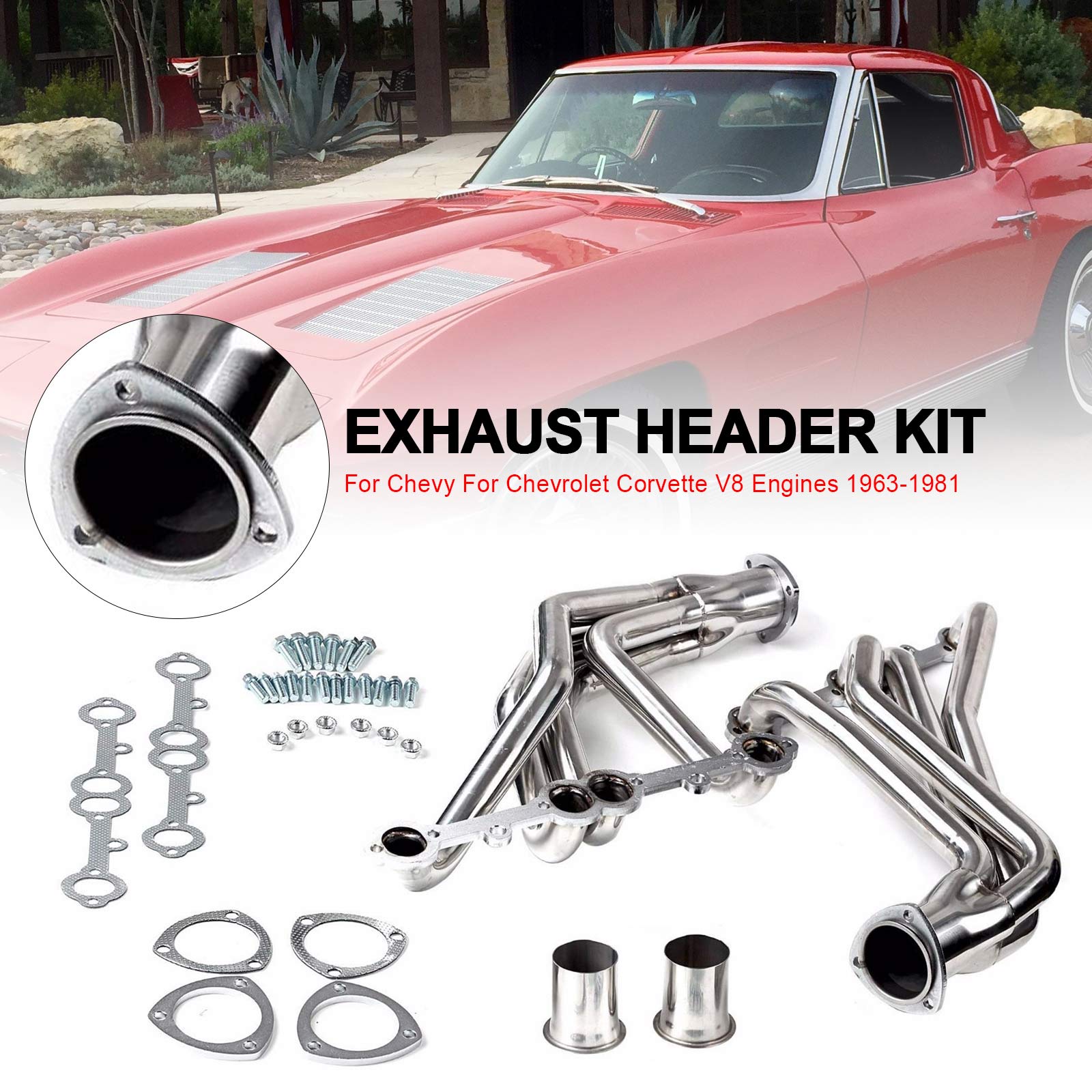 Exhaust Manifold Headers Fit Chevy Fit Chevrolet Corvette V8 Engines 1963-1981