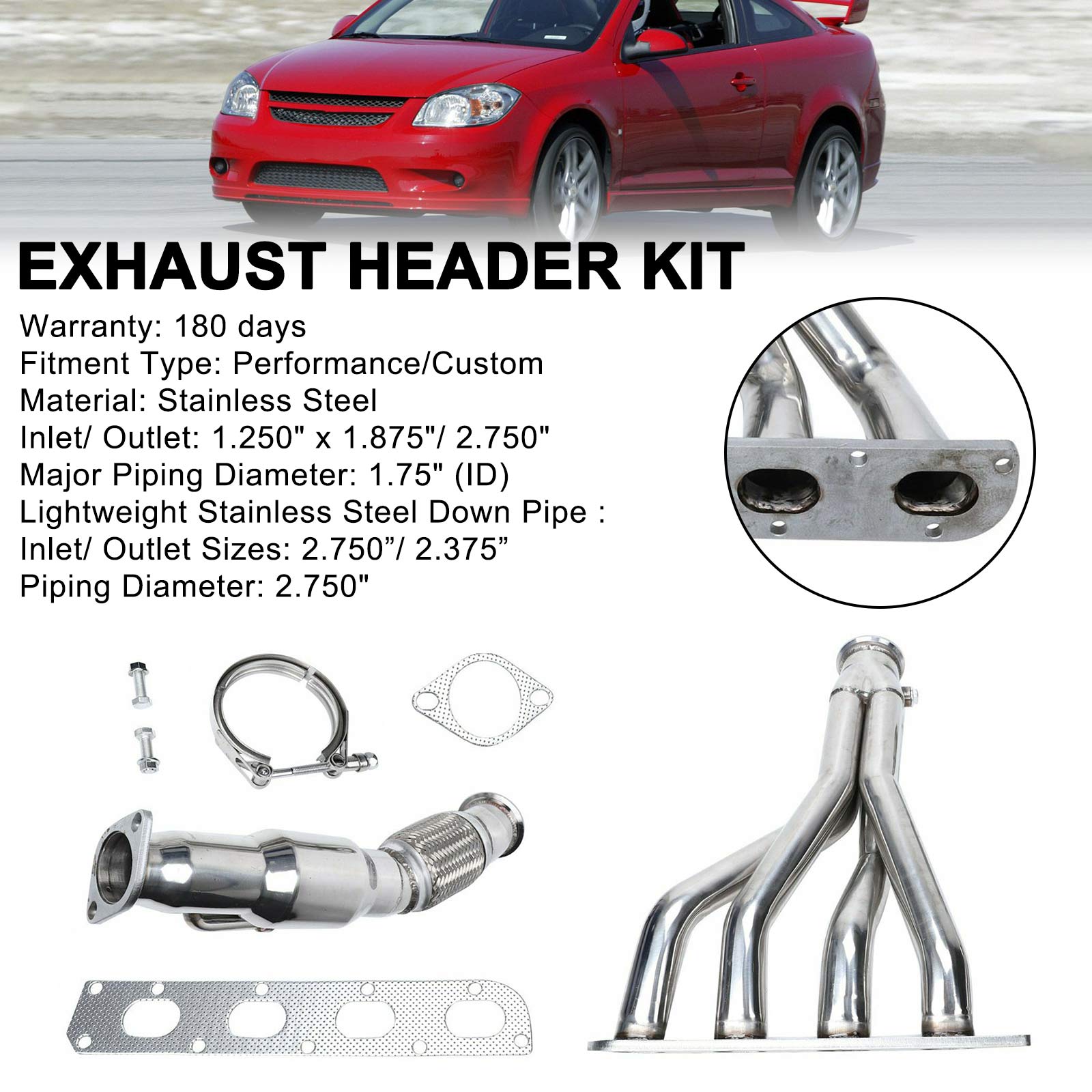 Exhaust Manifold Header Fit Chevy Fit Chevrolet Cobalt Saturn SS 2005-2007 2.0L