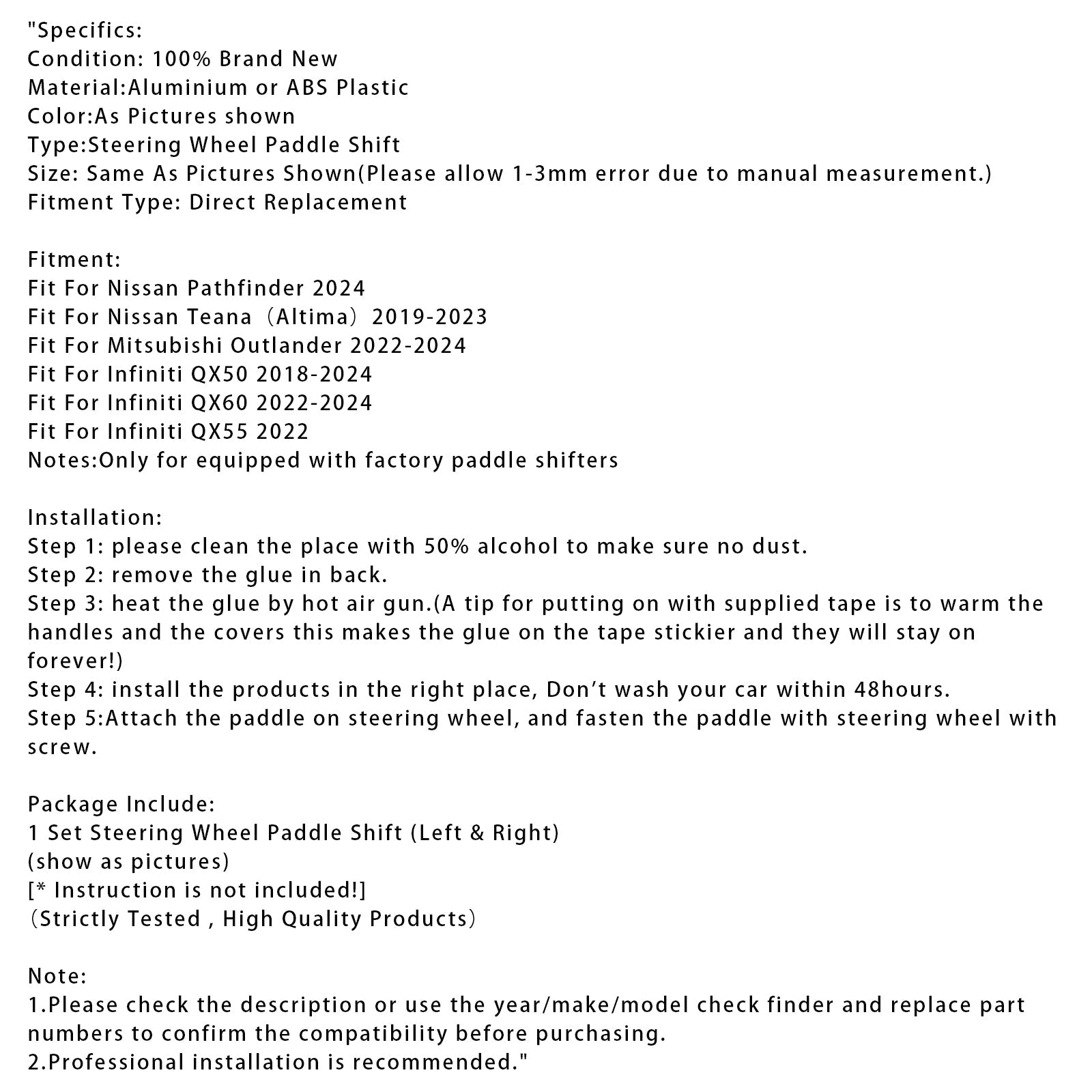 Steering Wheel Paddle Shifter Extension For Nissan Mitsubishi